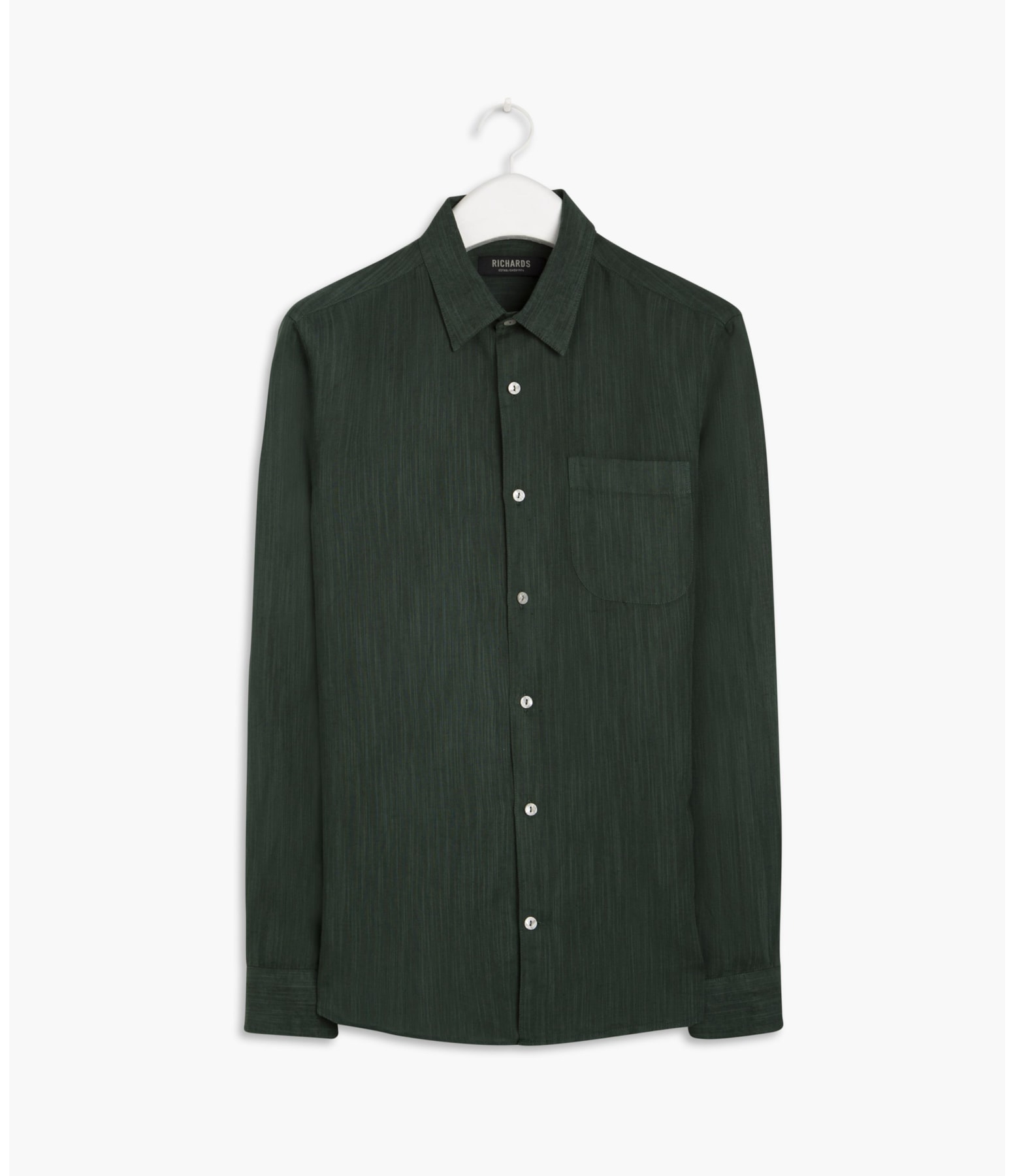 Camisa Linho  Tinturada  Diferen Ml Verde Escuro