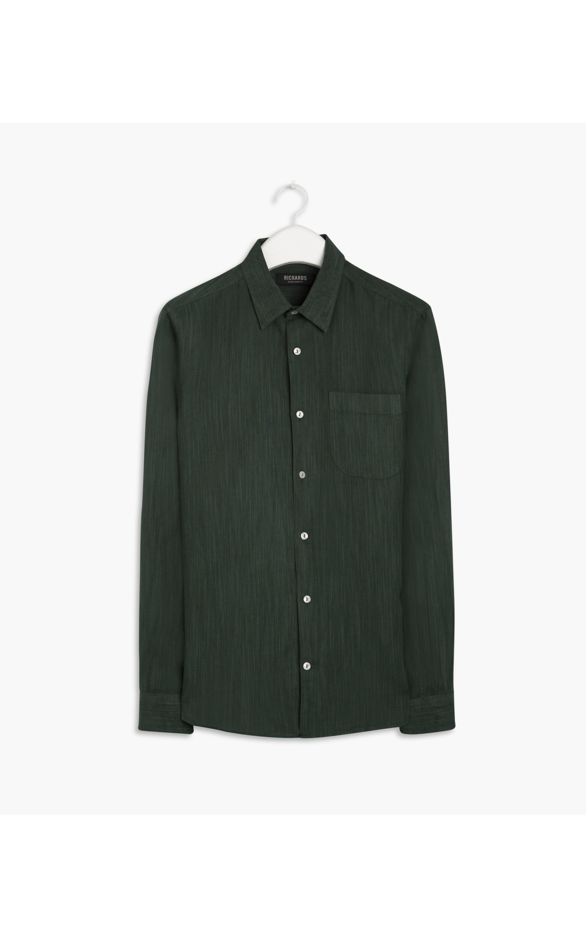Camisa Linho  Tinturada  Diferen Ml Verde Escuro