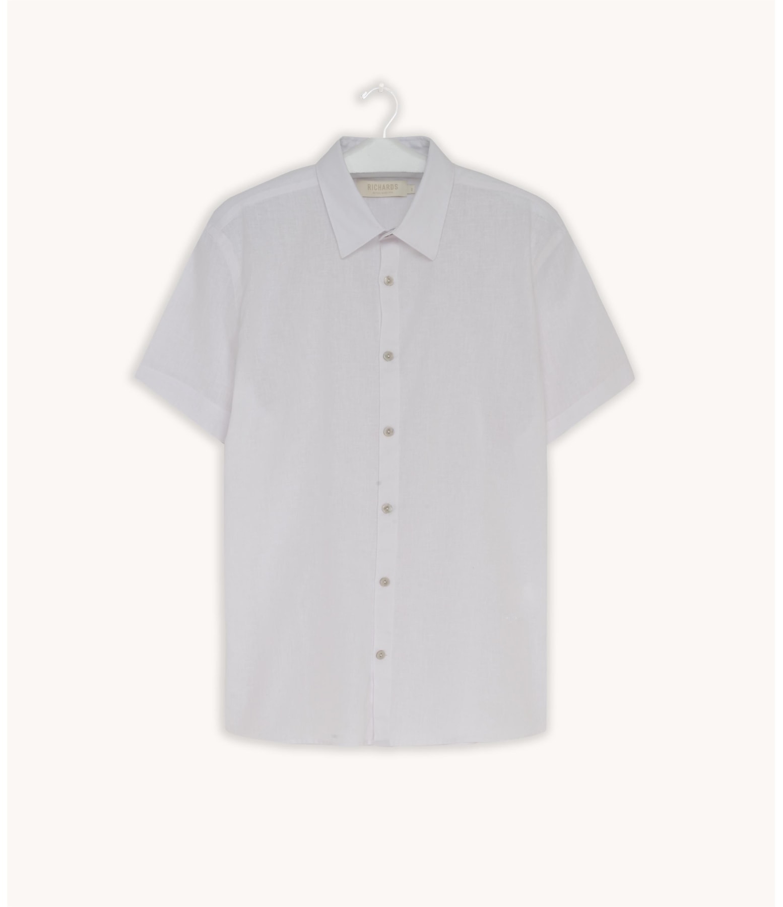 Camisa Linho  Tinturada Lisa M/c Branco