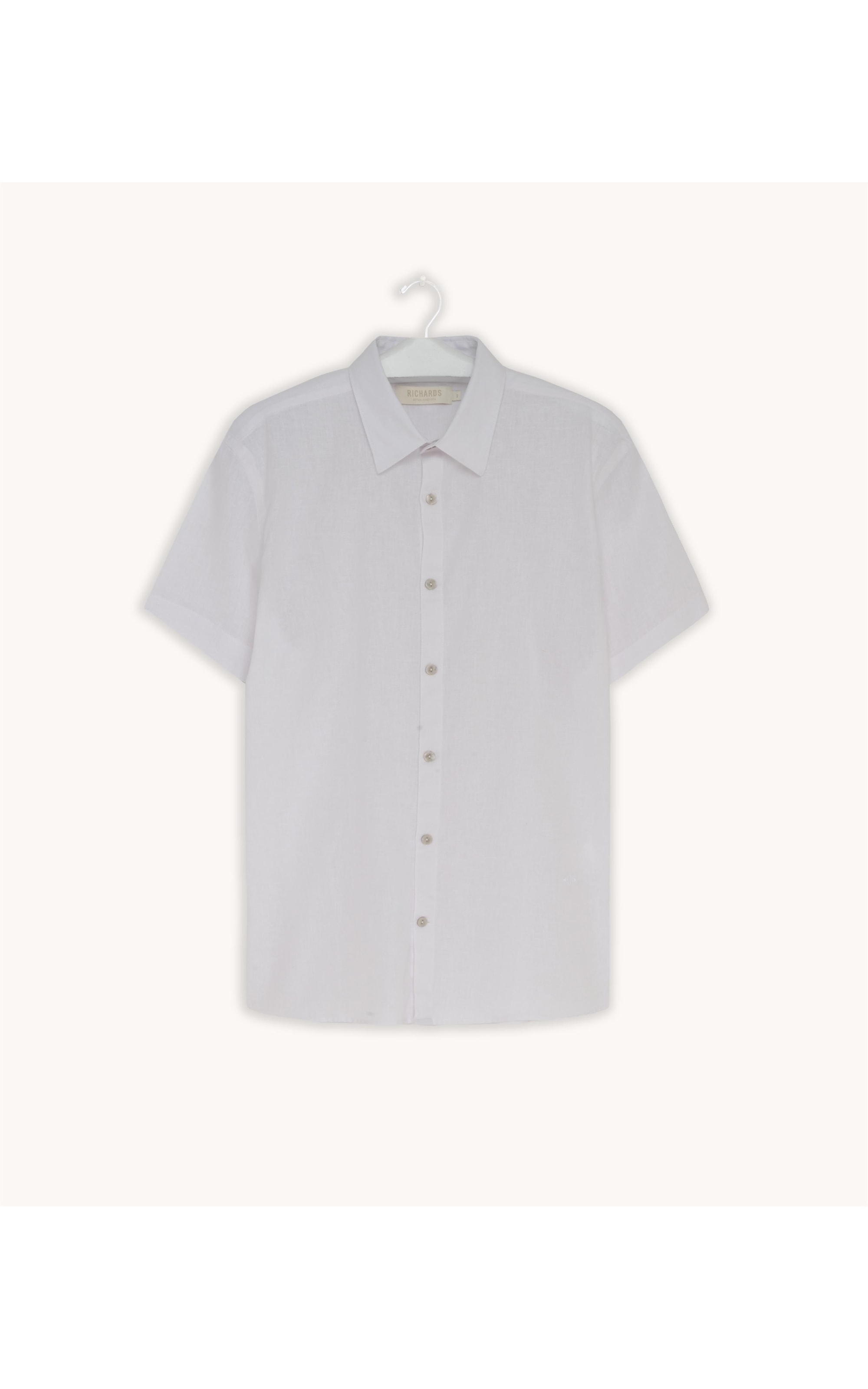 Camisa Linho  Tinturada Lisa M/c Branco