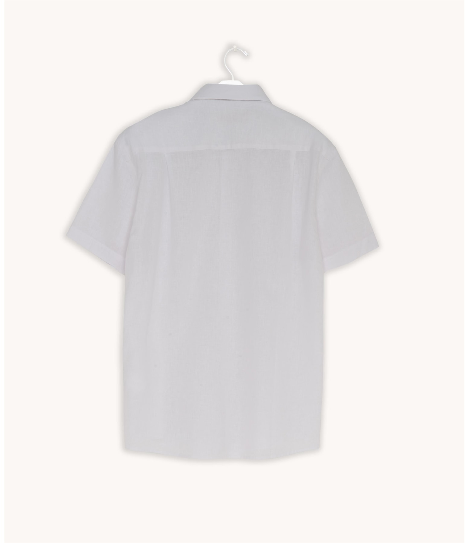 Camisa Linho  Tinturada Lisa M/c Branco