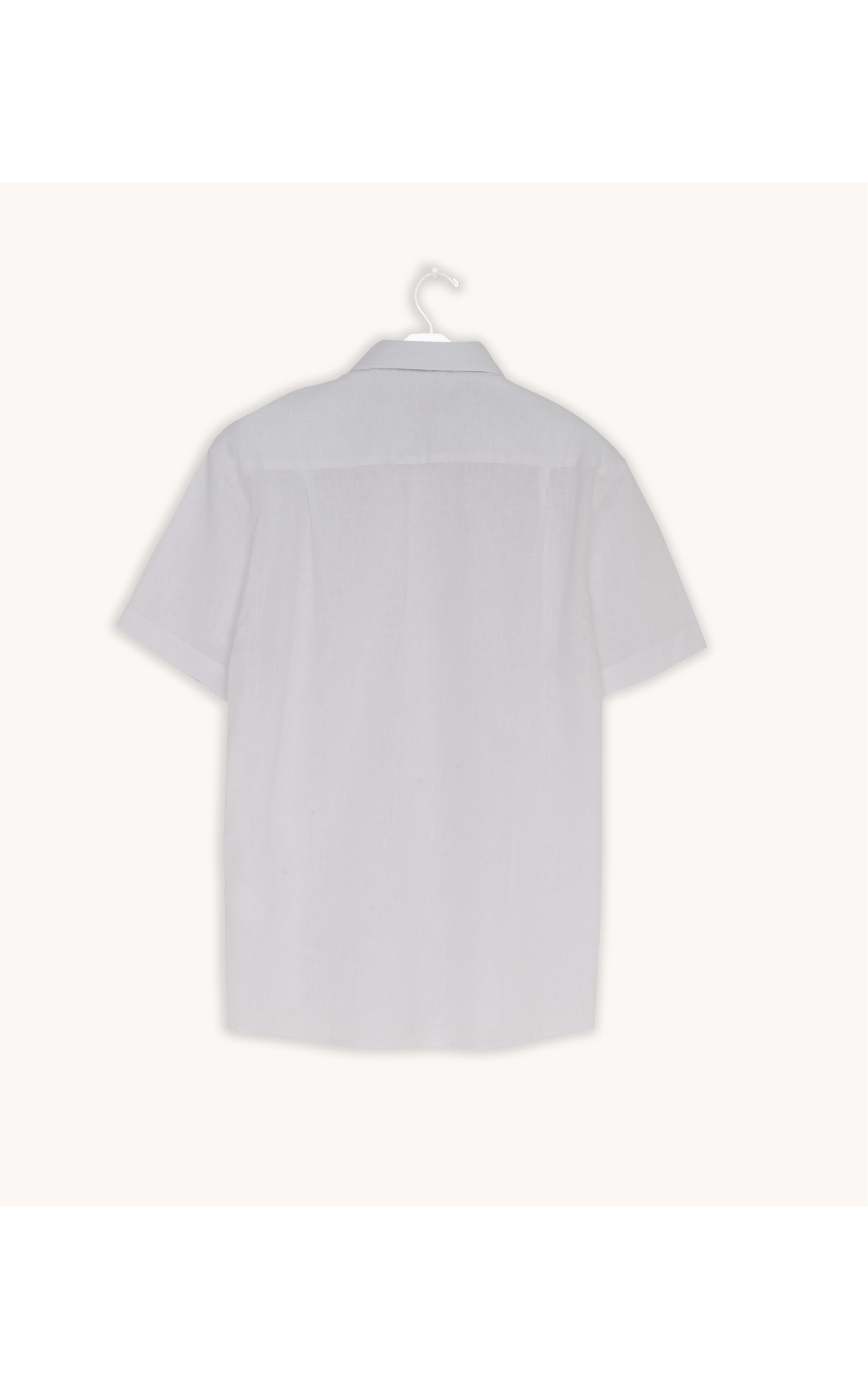 Camisa Linho  Tinturada Lisa M/c Branco