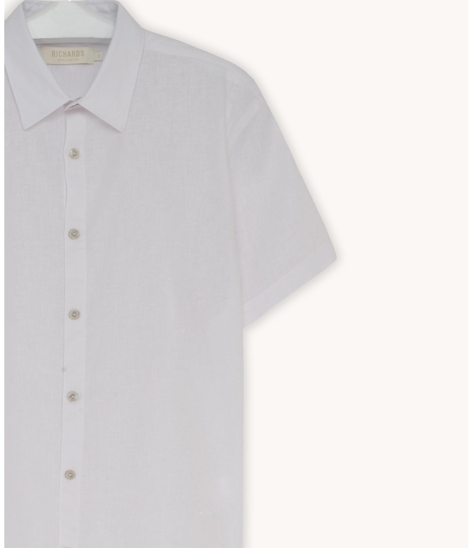 Camisa Linho  Tinturada Lisa M/c Branco