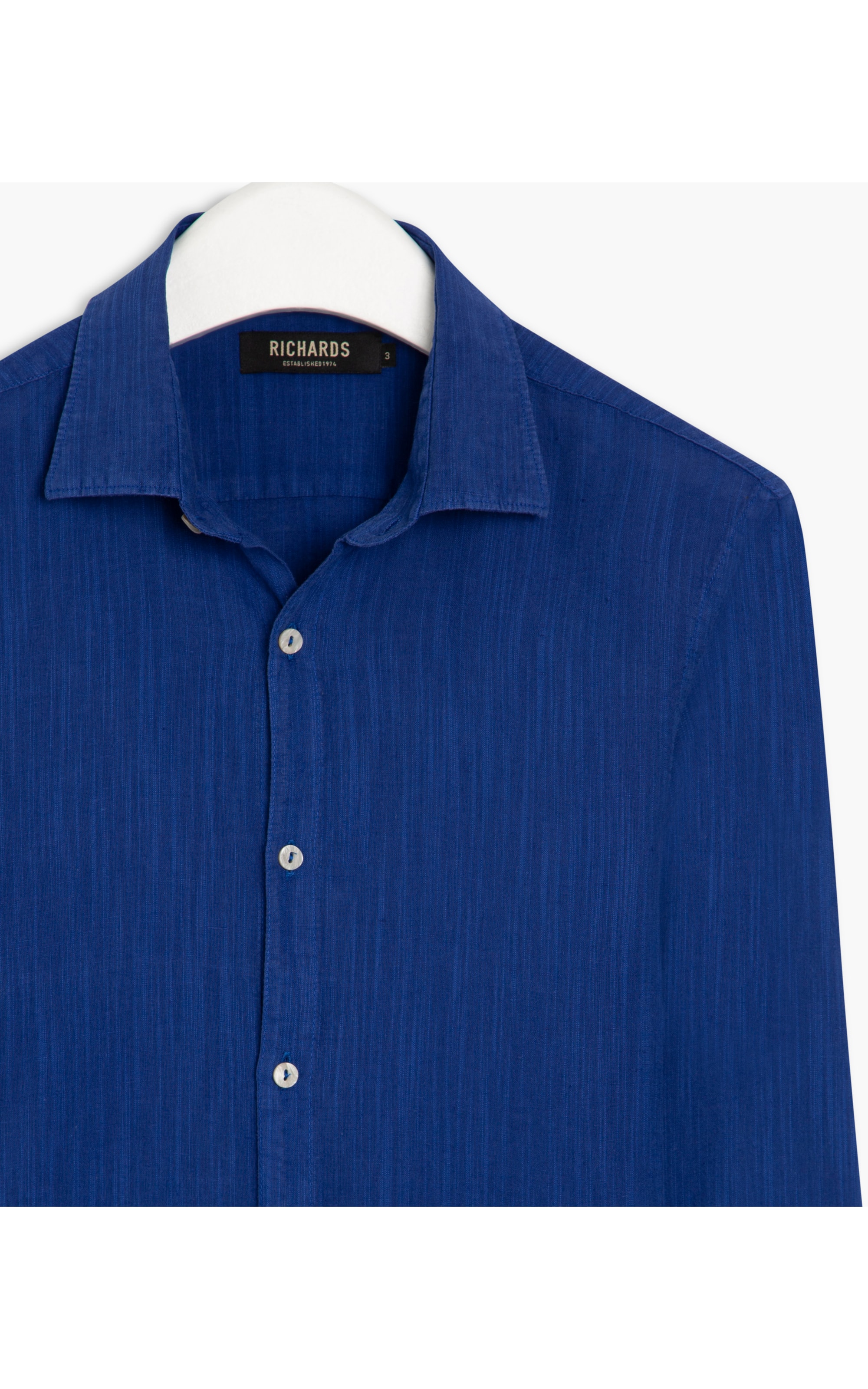 Camisa Linho  Tinturada Lisa Ml Azul Marinho