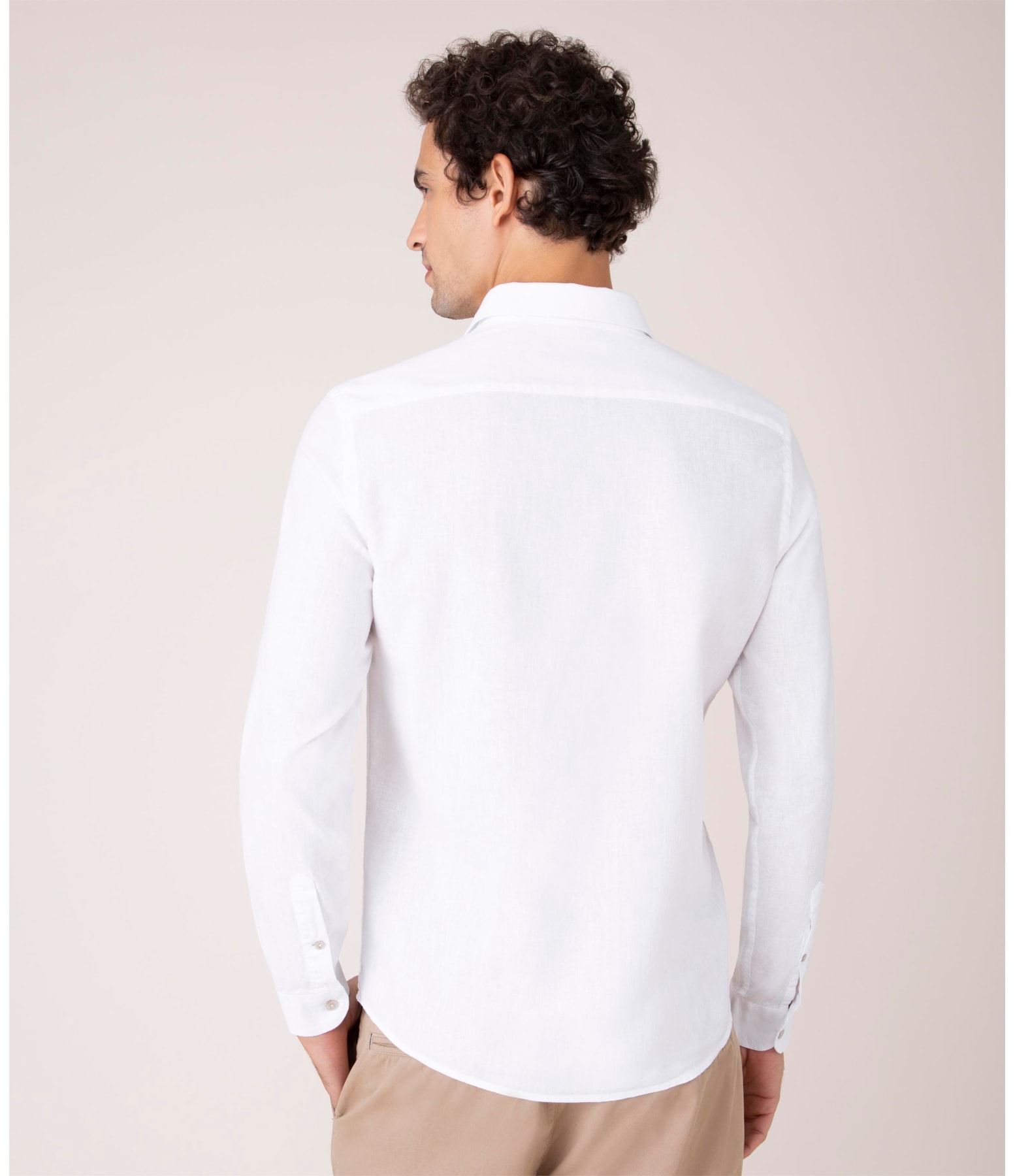 Camisa Linho  Tinturada Lisa Ml Branco