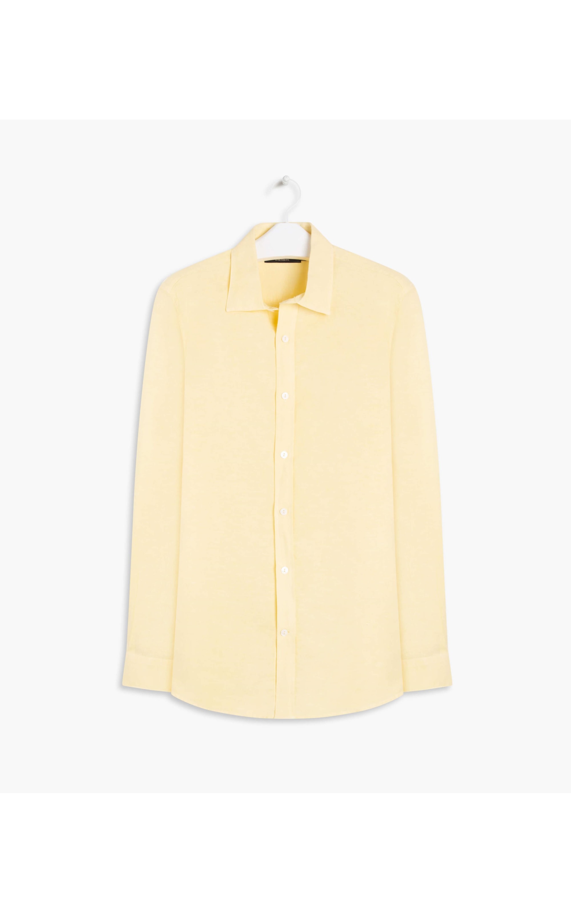 Camisa Linho  Tinturada  Ml Masculino Amarelo Claro