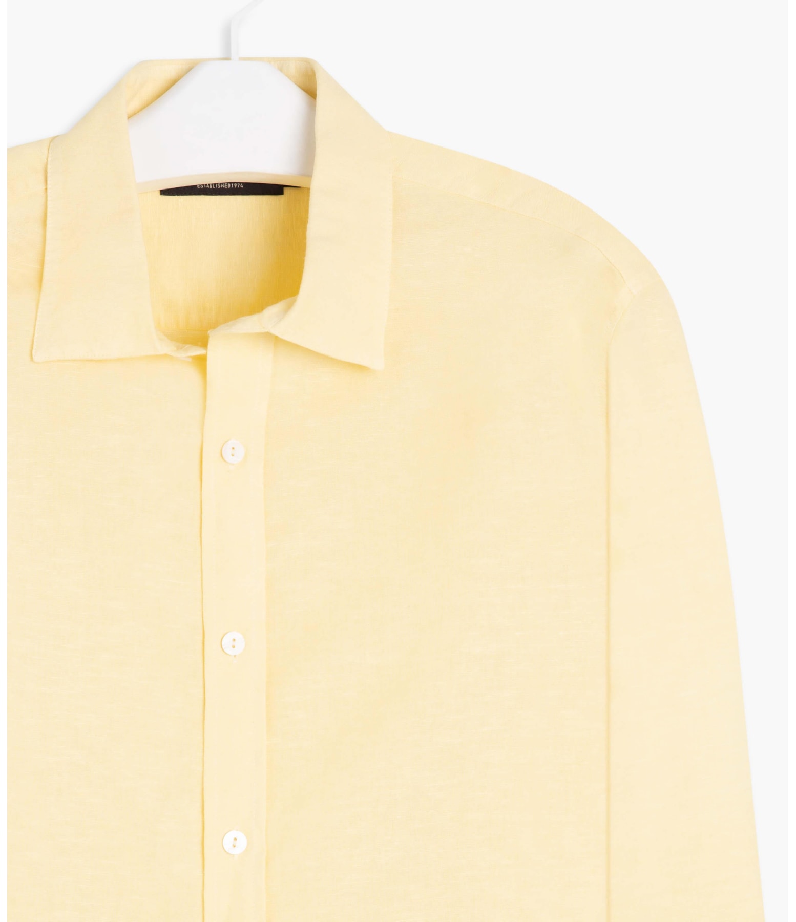 Camisa Linho  Tinturada  Ml Masculino Amarelo Claro