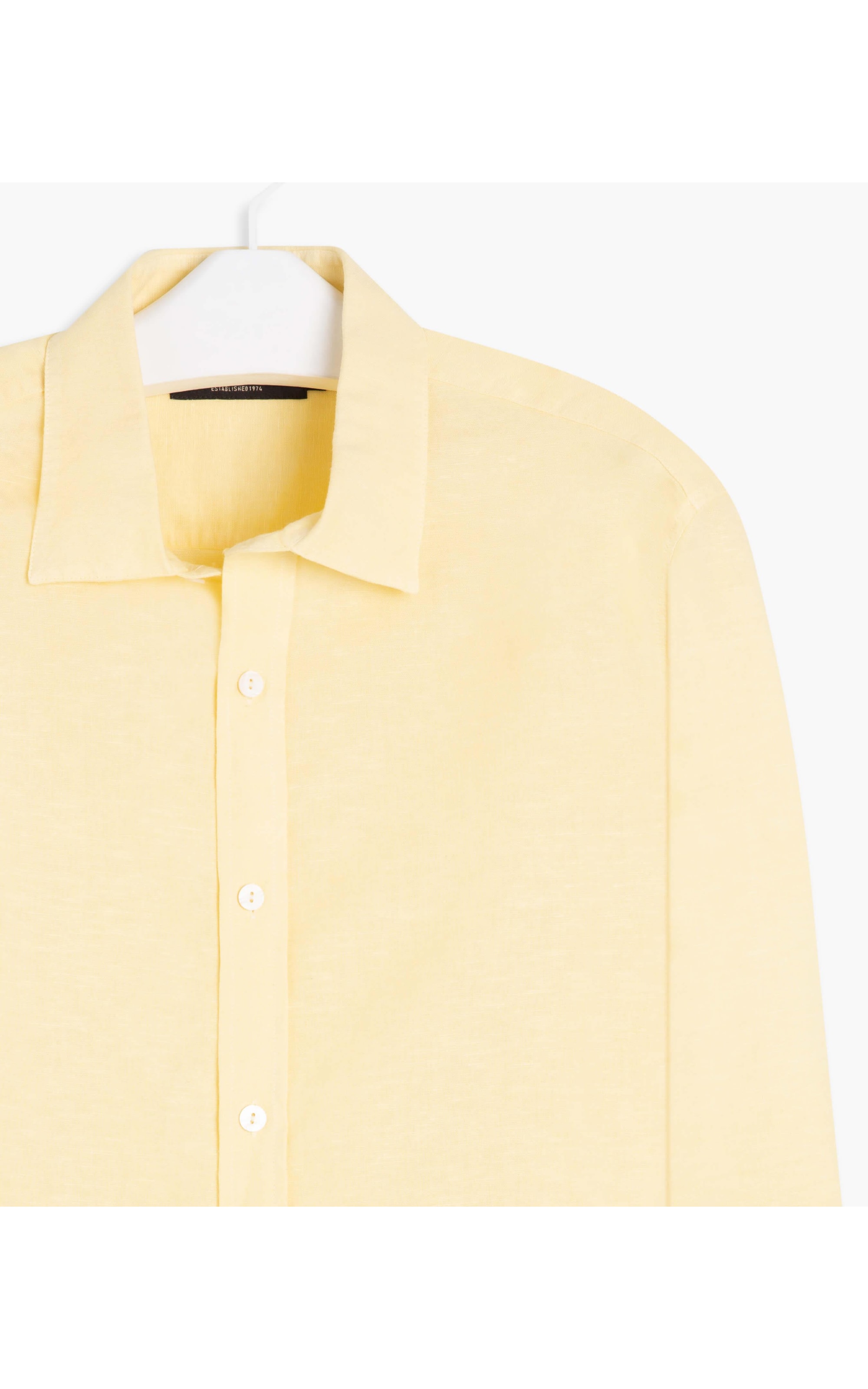 Camisa Linho  Tinturada  Ml Masculino Amarelo Claro