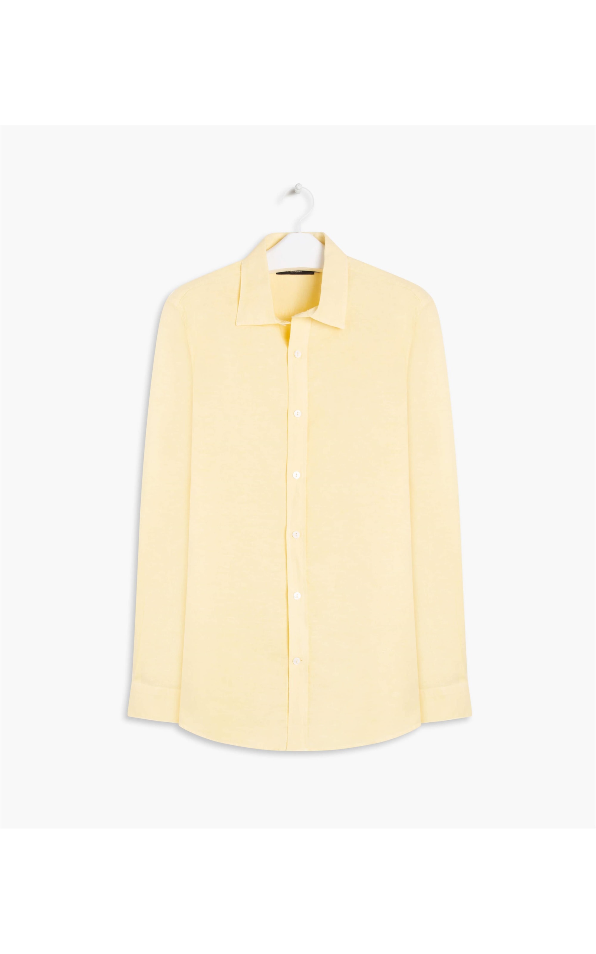Camisa Linho  Tinturada  Ml Masculino Amarelo Claro