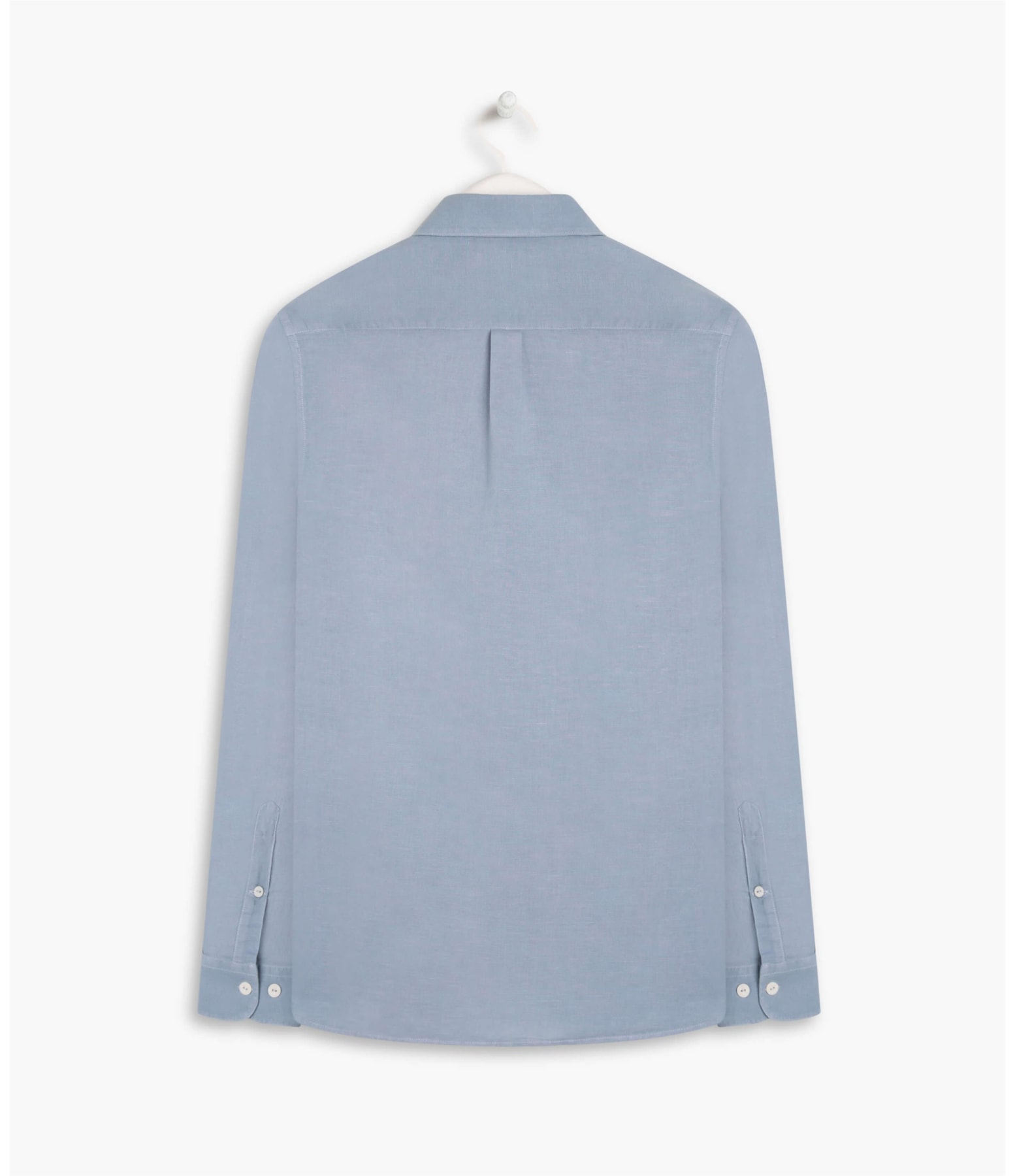 Camisa Linho  Tinturada  Ml Masculino Azul Chofer