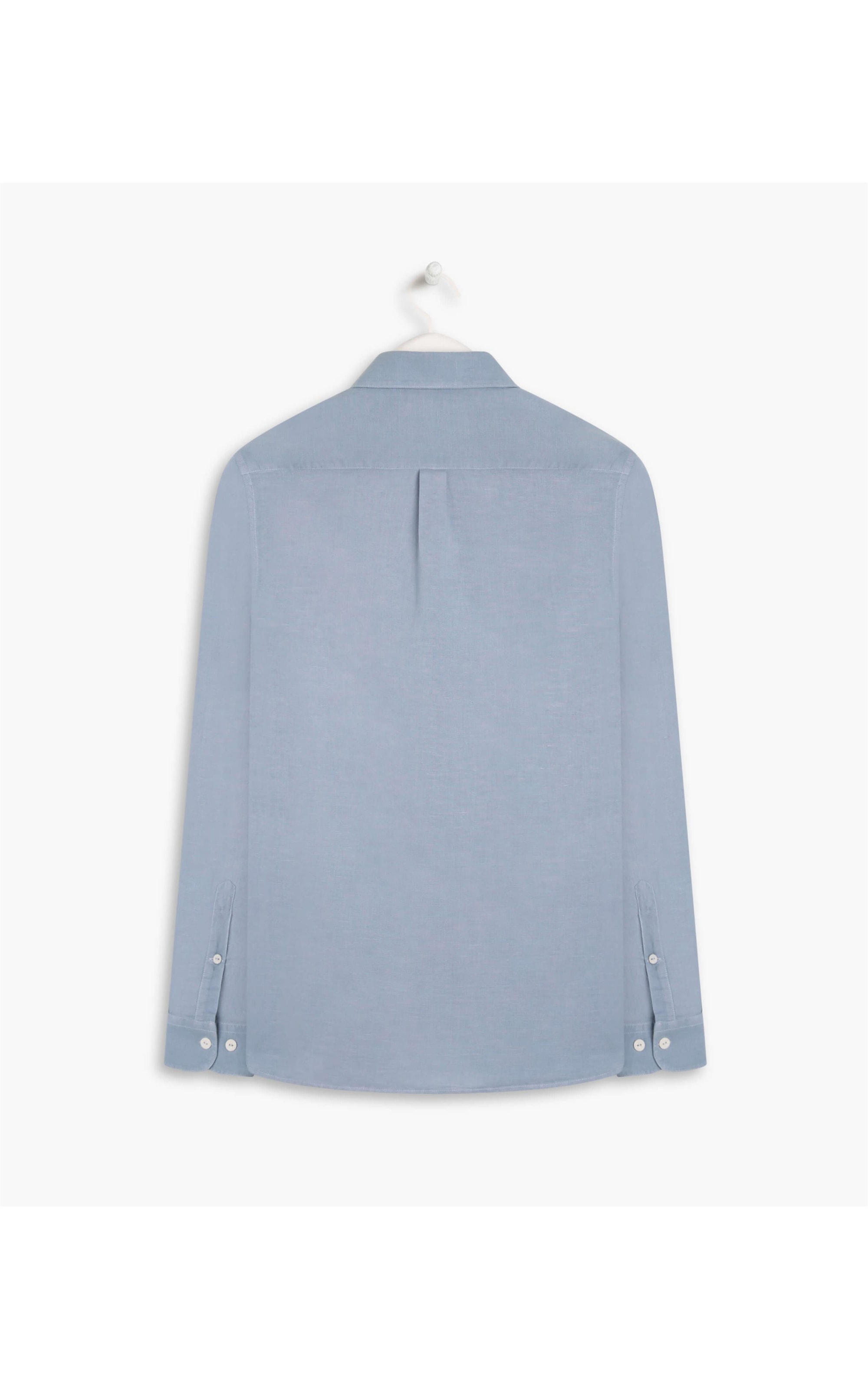 Camisa Linho  Tinturada  Ml Masculino Azul Chofer