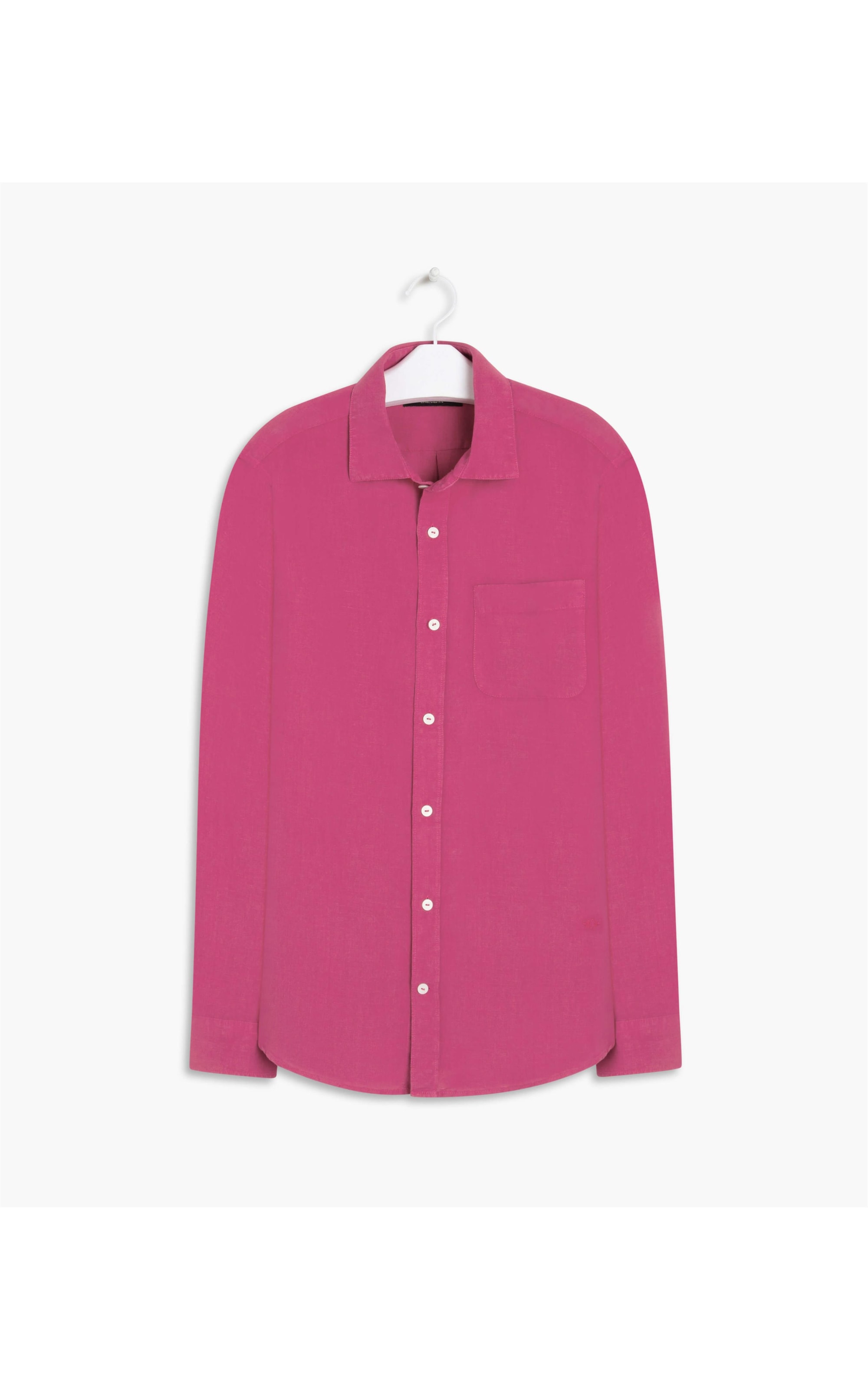Camisa Linho  Tinturada  Ml Masculino Magenta