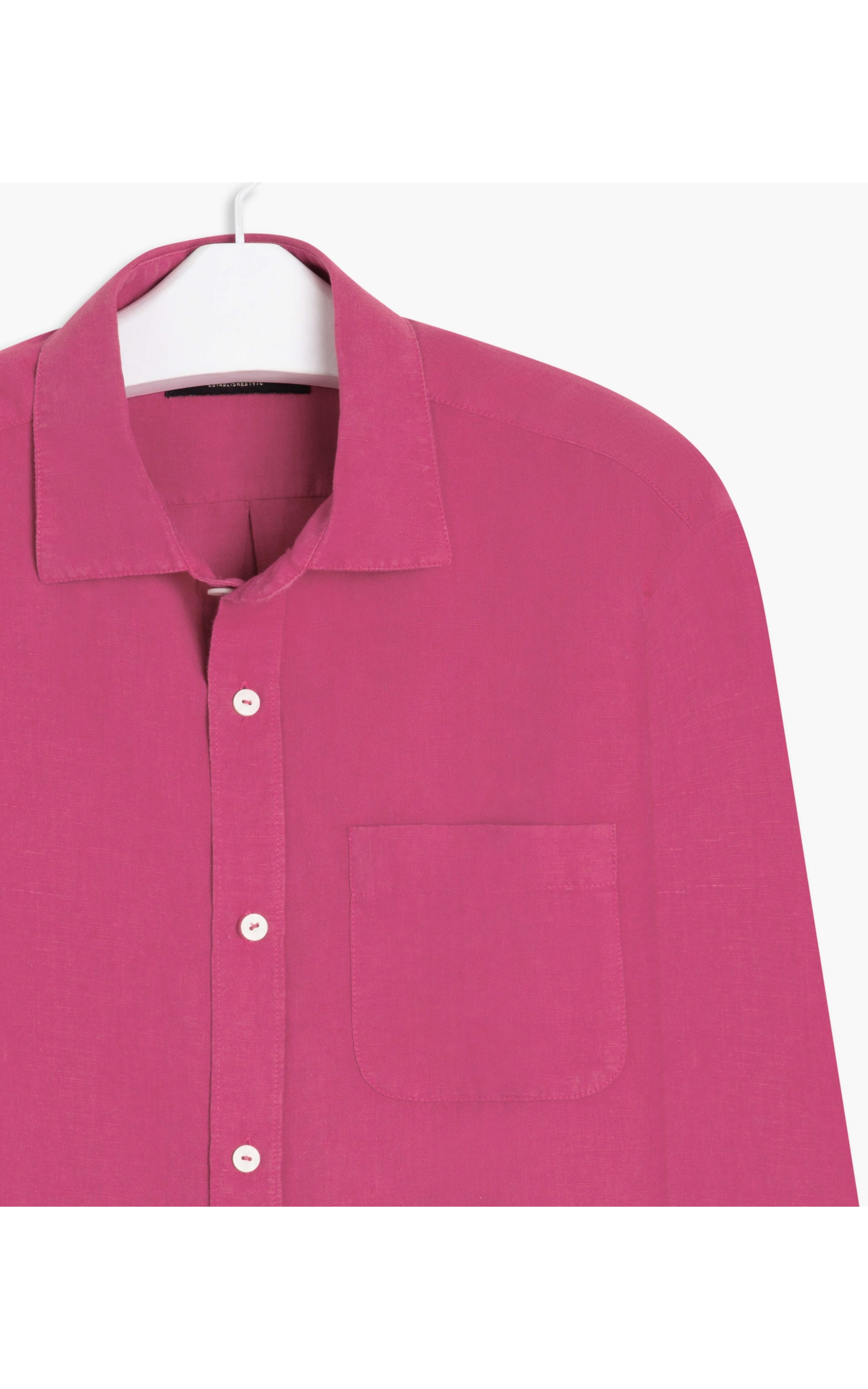 Camisa Linho  Tinturada  Ml Masculino Magenta