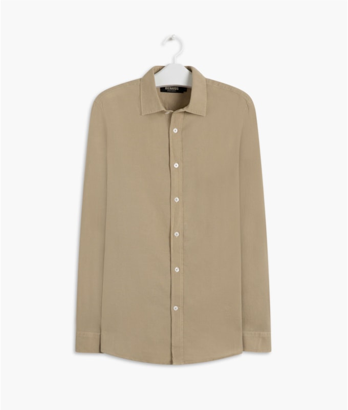 Camisa Linho  Tinturada  Ml Masculino Sandy