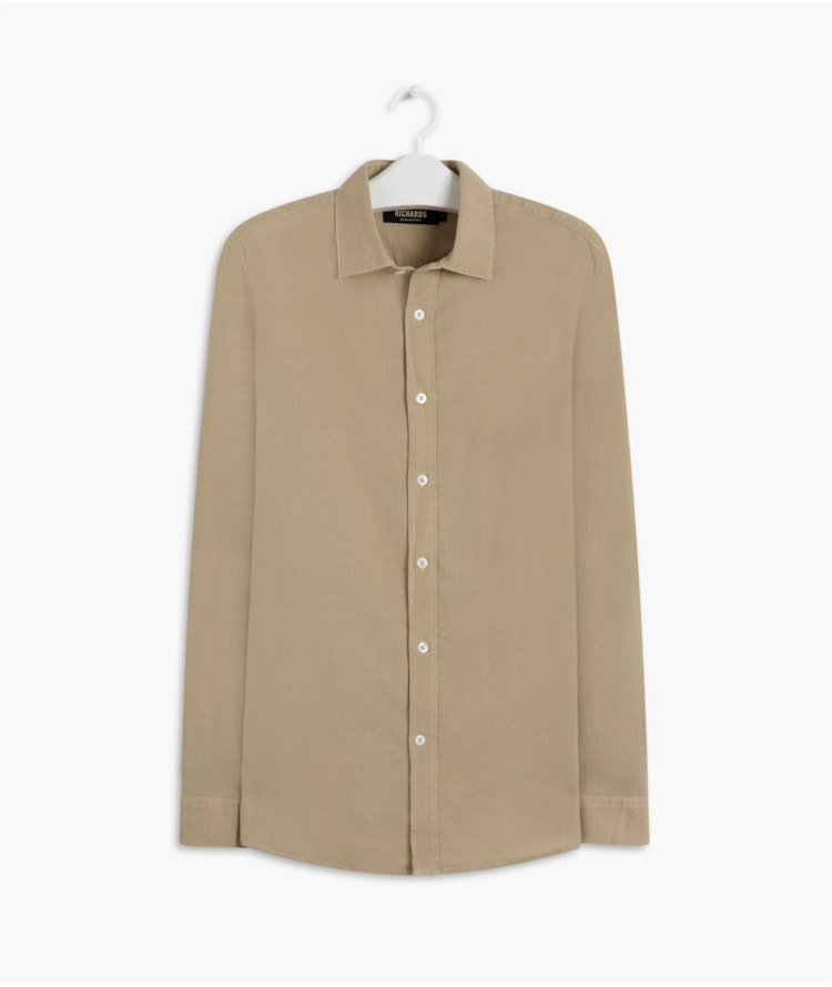 Camisa Linho  Tinturada  Ml Masculino Sandy
