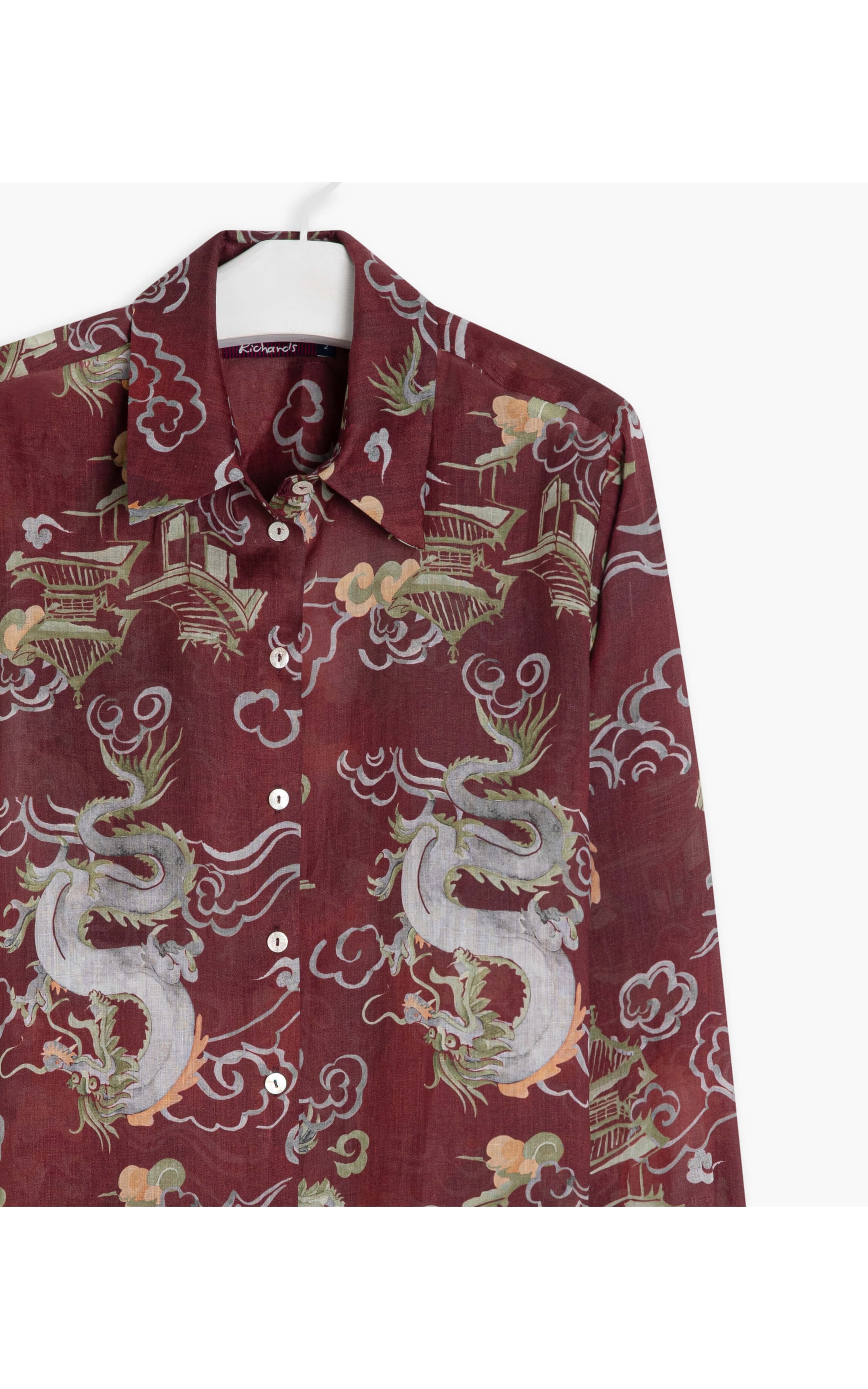 Camisa Linho Tokio Dragão Bordeaux
