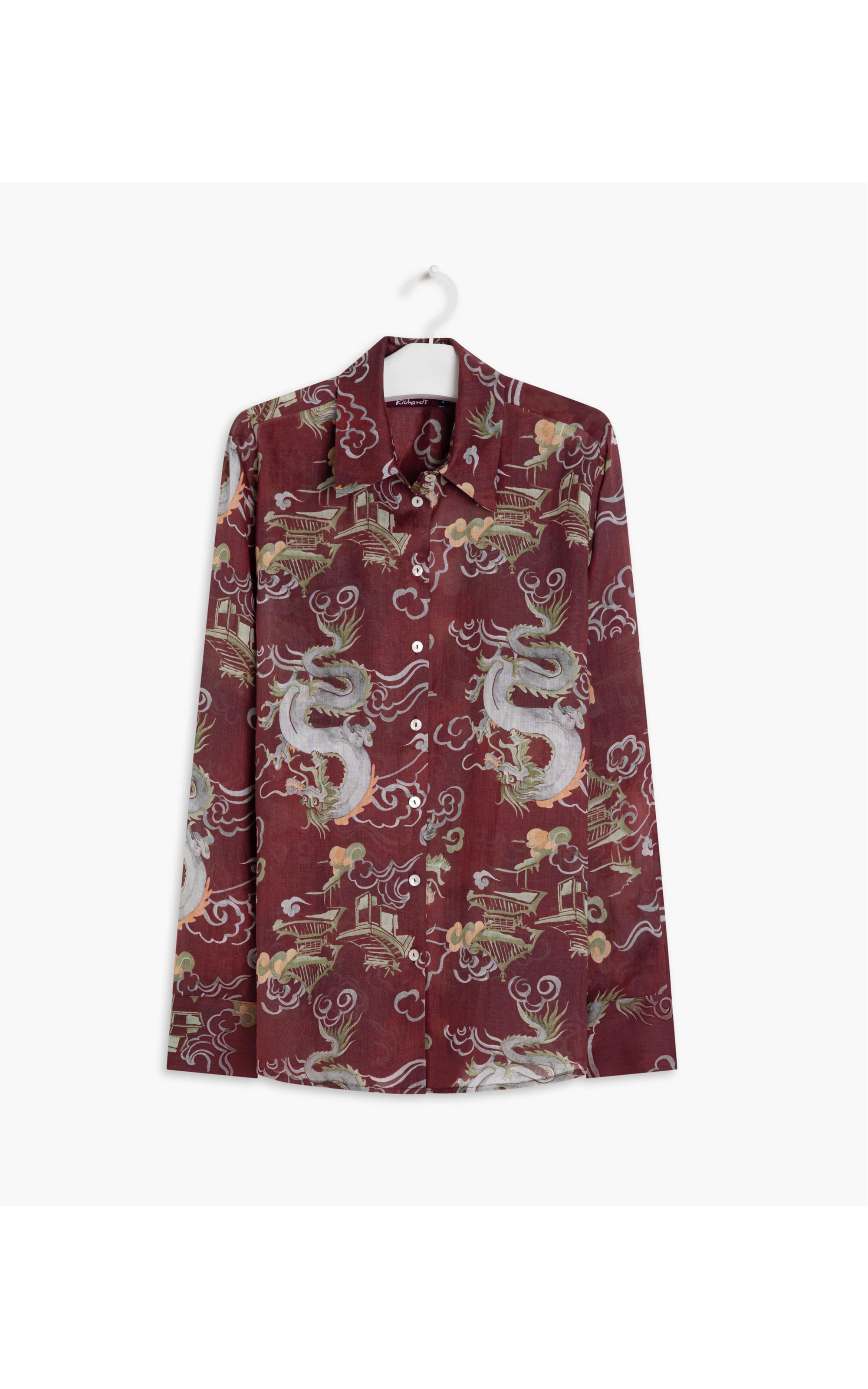 Camisa Linho Tokio Dragão Bordeaux