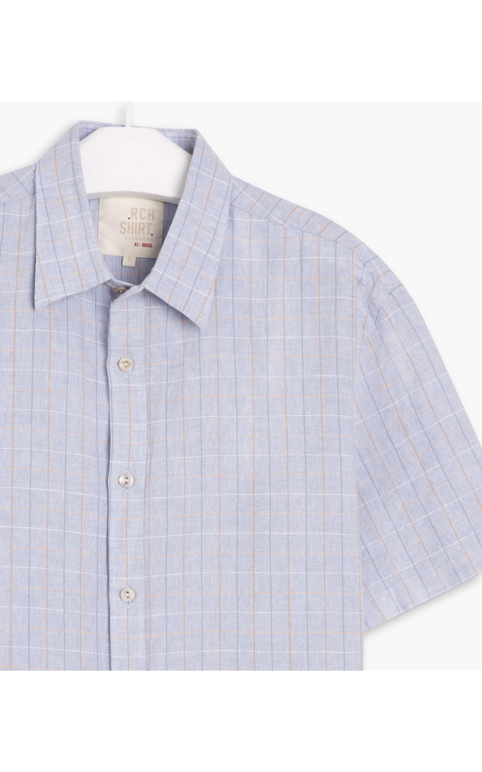 Camisa Linho  Tony Xadrez Mc Azul Claro