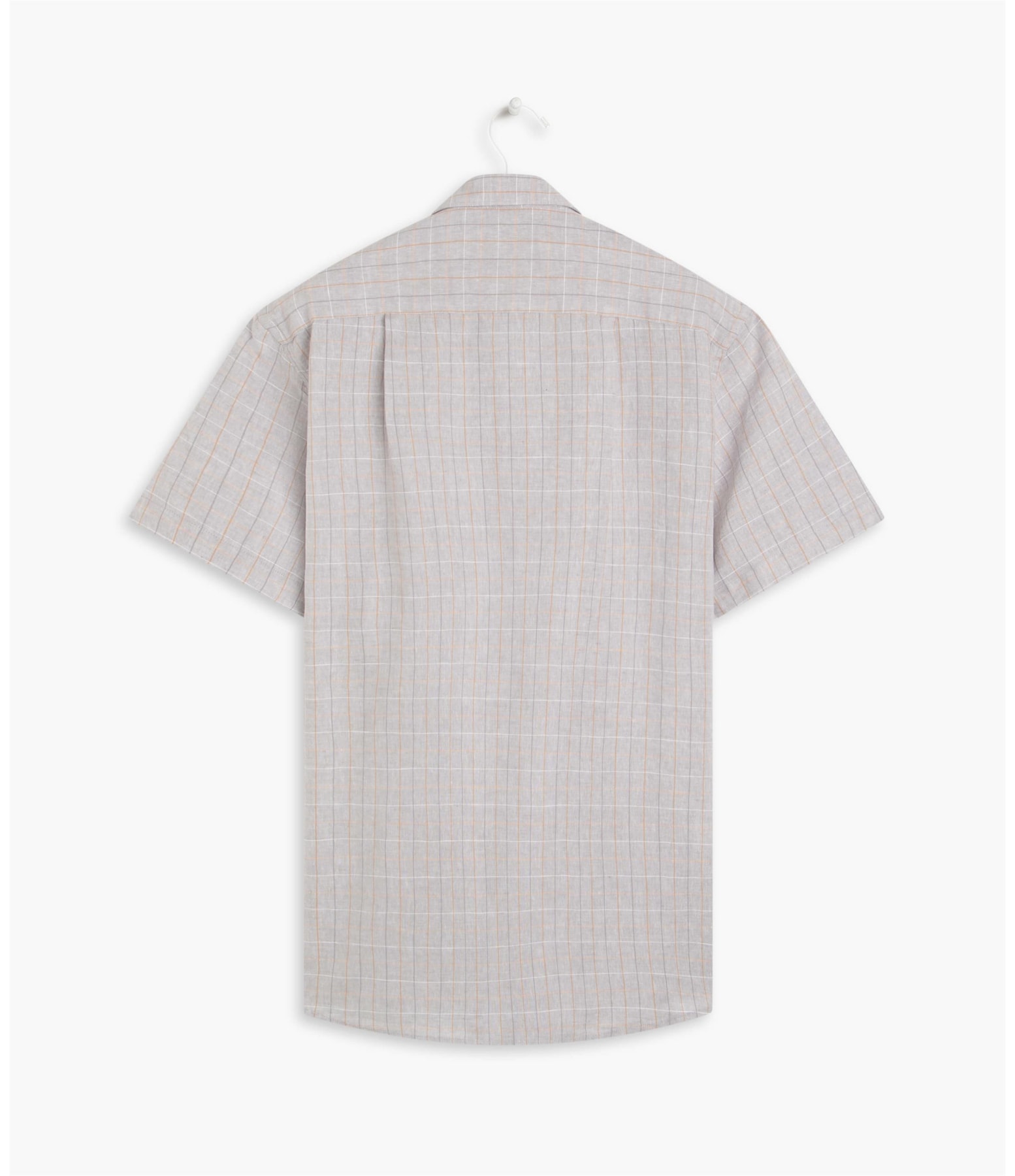 Camisa Linho  Tony Xadrez Mc Cinza Claro
