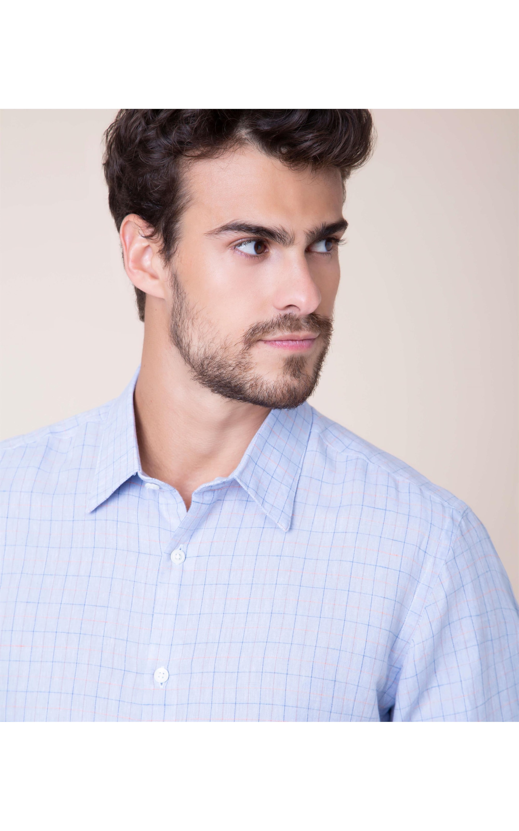 Camisa Linho  Tuca Xadrez Ml Azul Bic