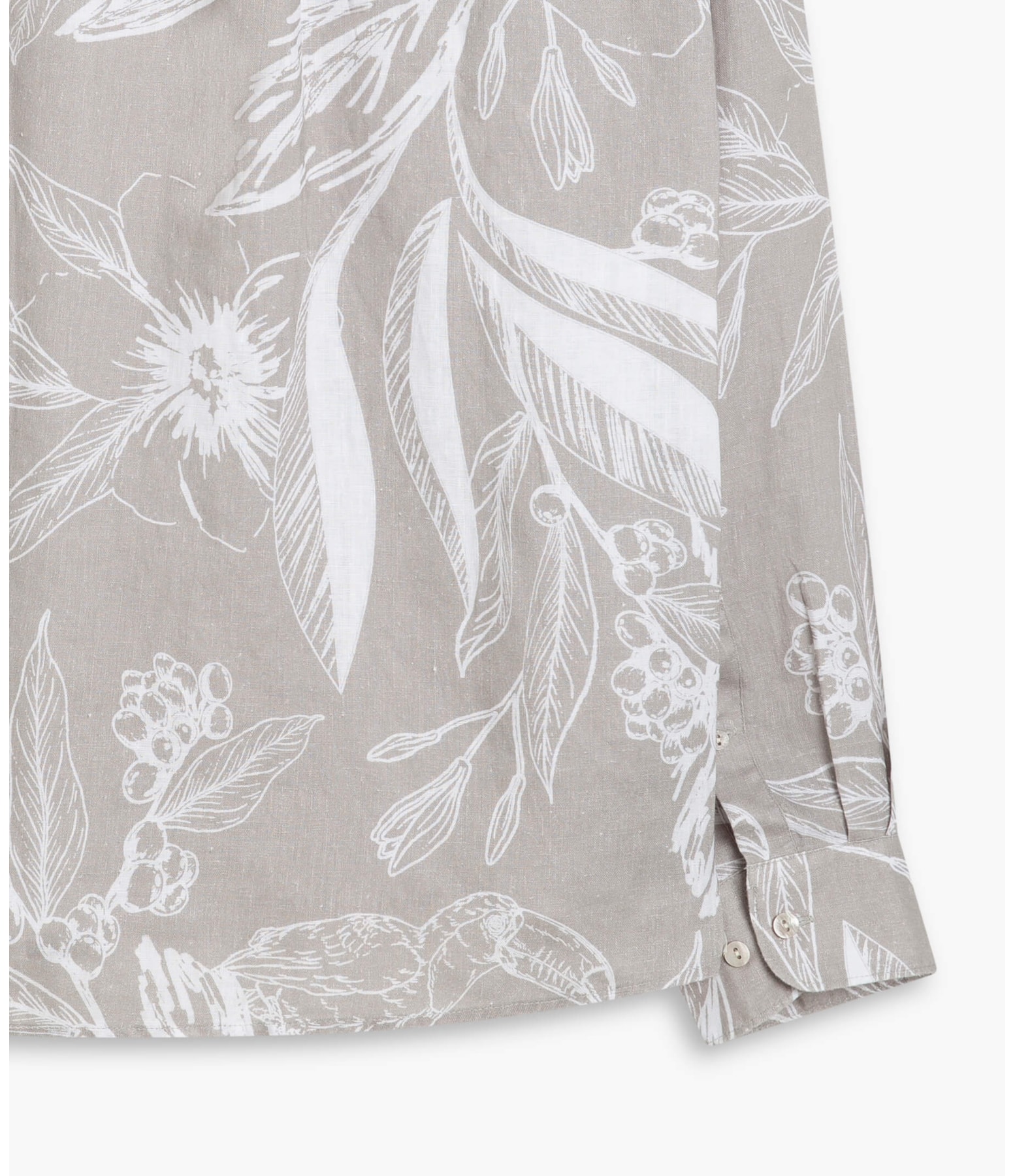 Camisa Linho  Tucano Mono Estampada  Ml Caqui