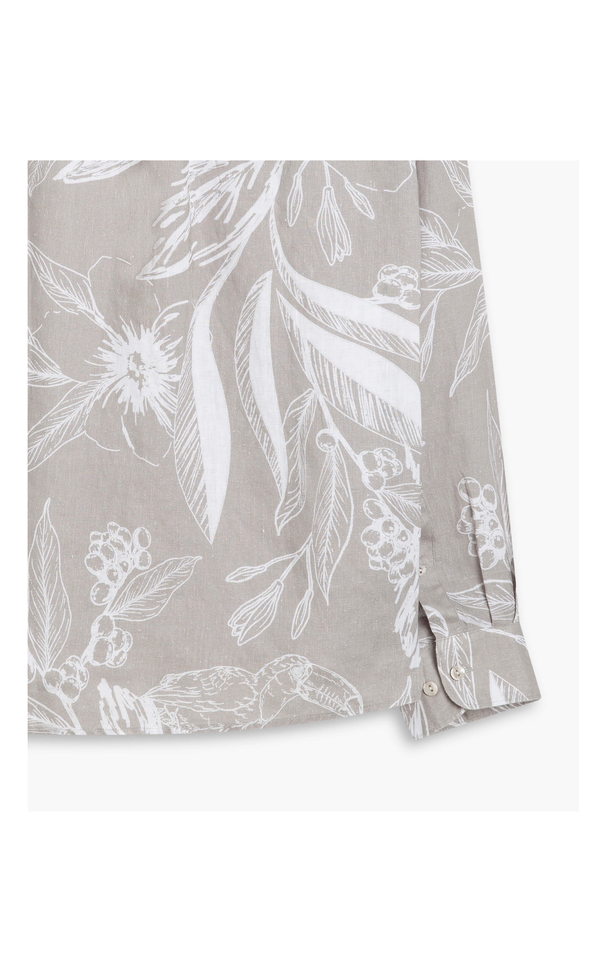 Camisa Linho  Tucano Mono Estampada  Ml Caqui