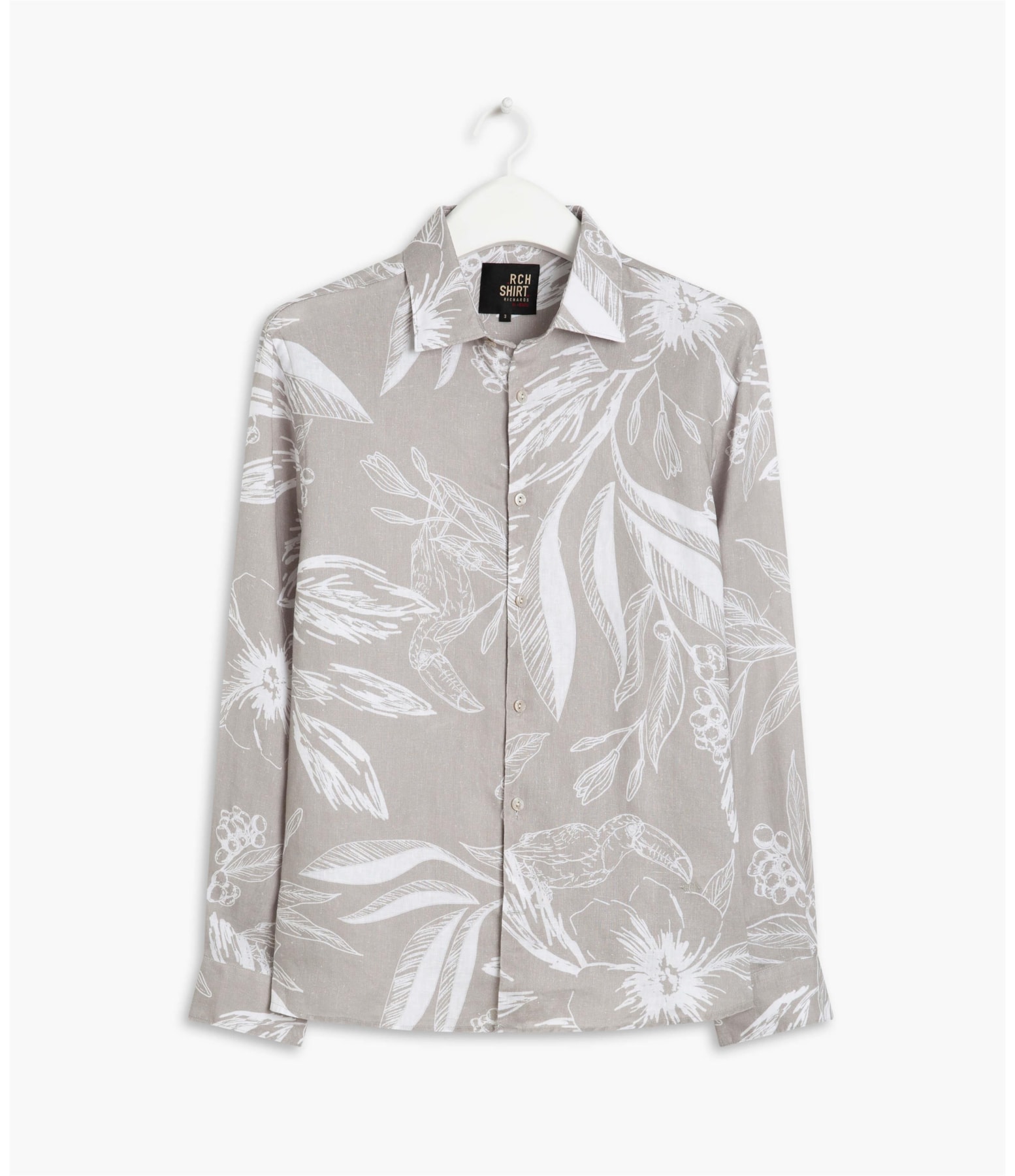 Camisa Linho  Tucano Mono Estampada  Ml Caqui