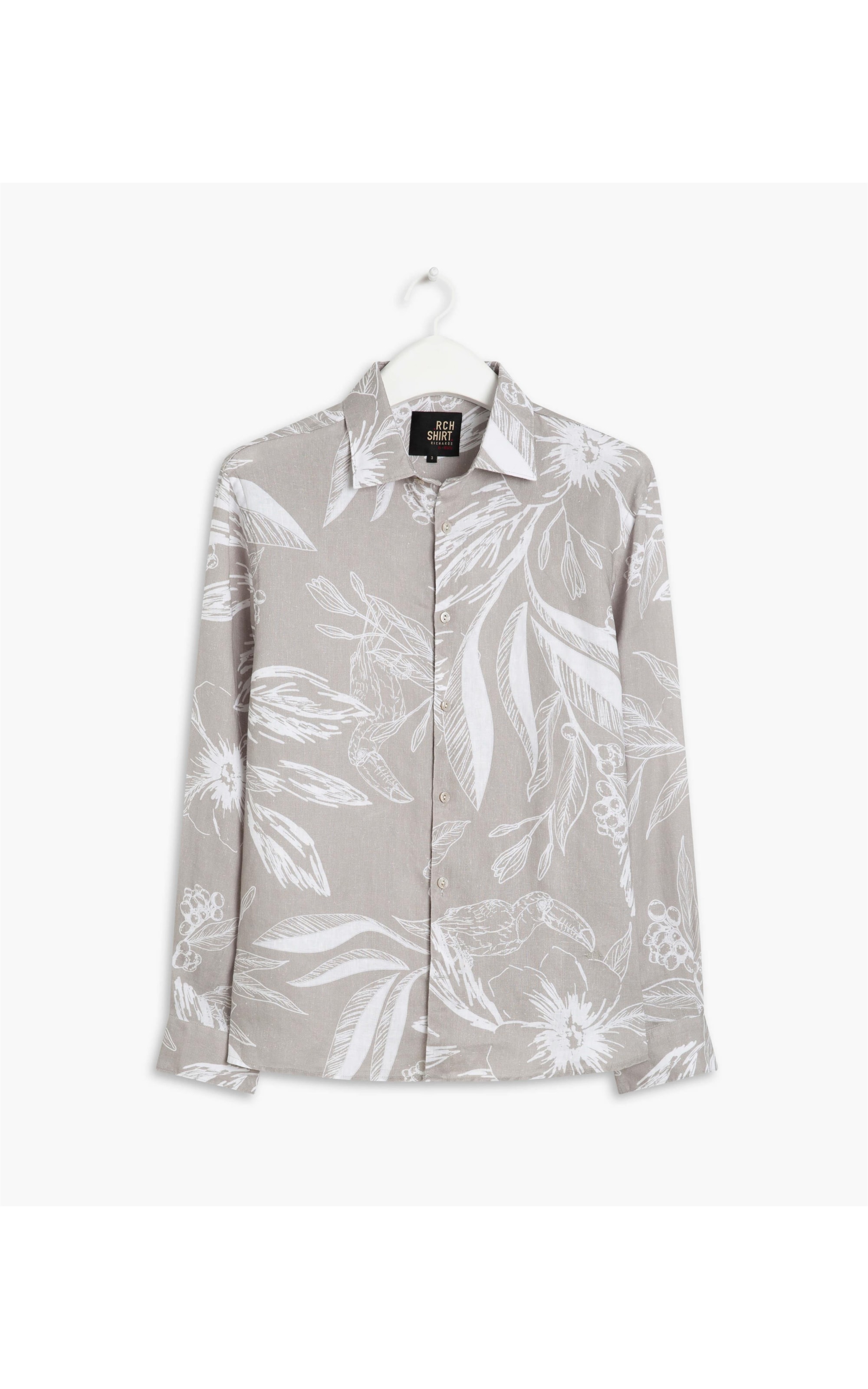 Camisa Linho  Tucano Mono Estampada  Ml Caqui
