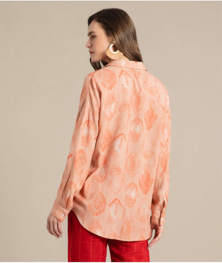 Camisa Linho  Tulipa Fruit Frais Coral
