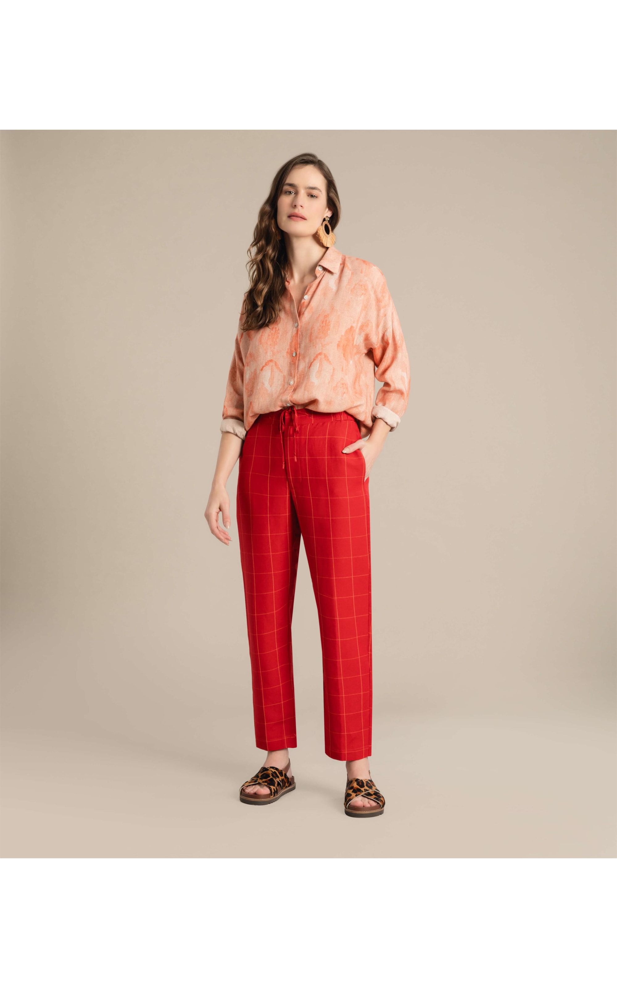 Camisa Linho  Tulipa Fruit Frais Coral
