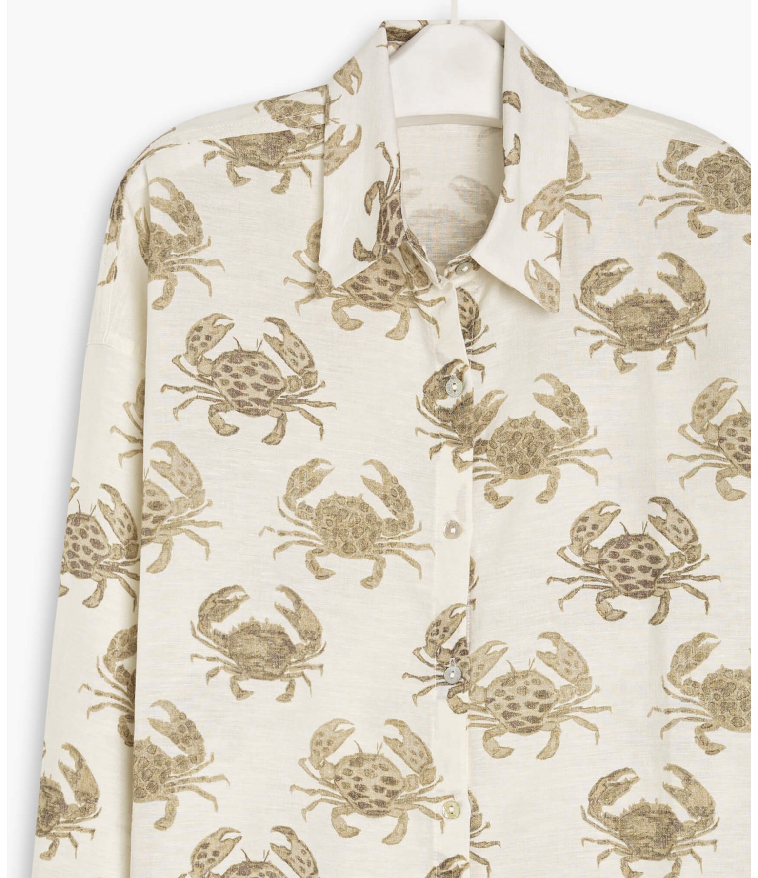 Camisa Linho  Tulipa Water Crab Branco
