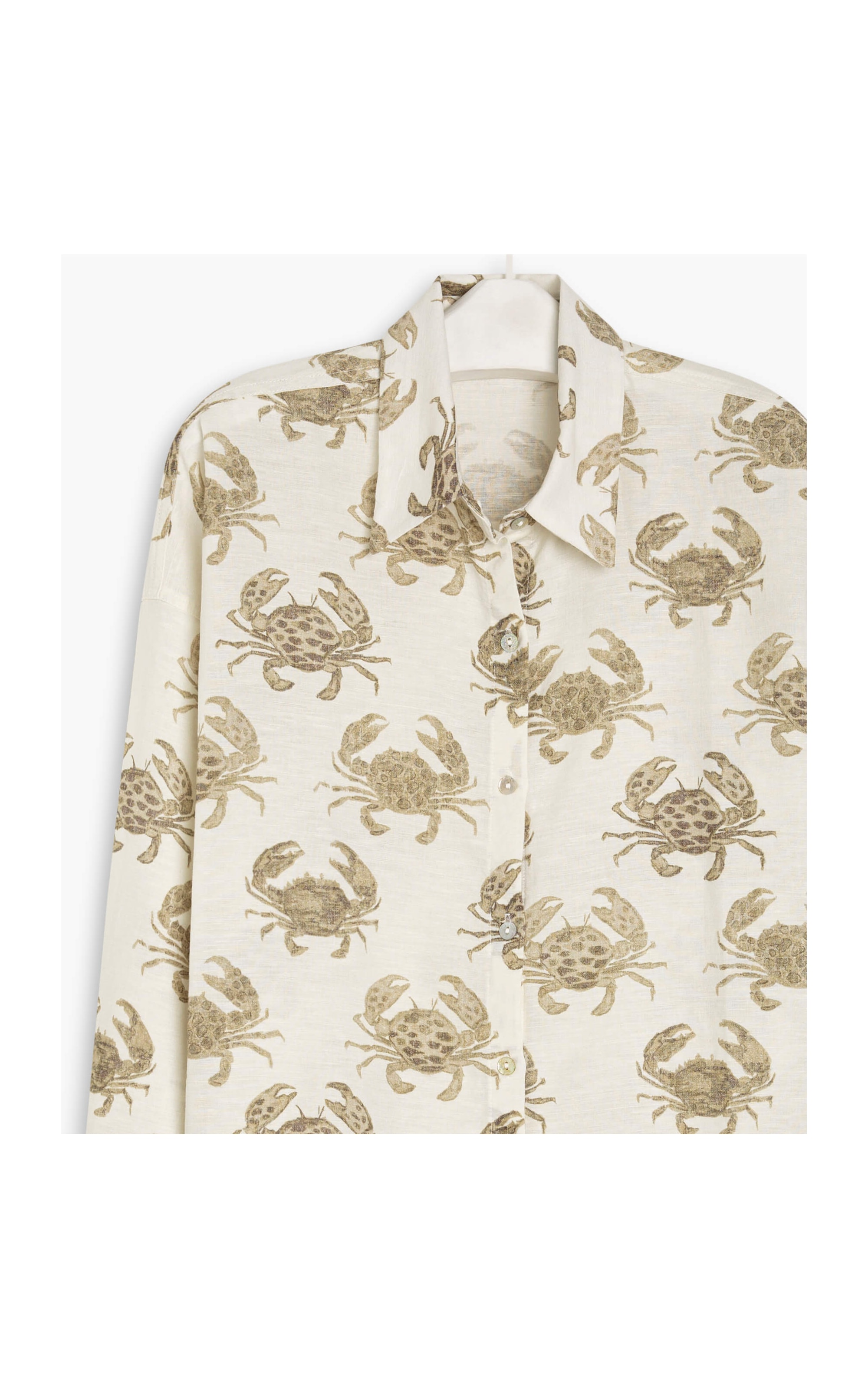 Camisa Linho  Tulipa Water Crab Branco