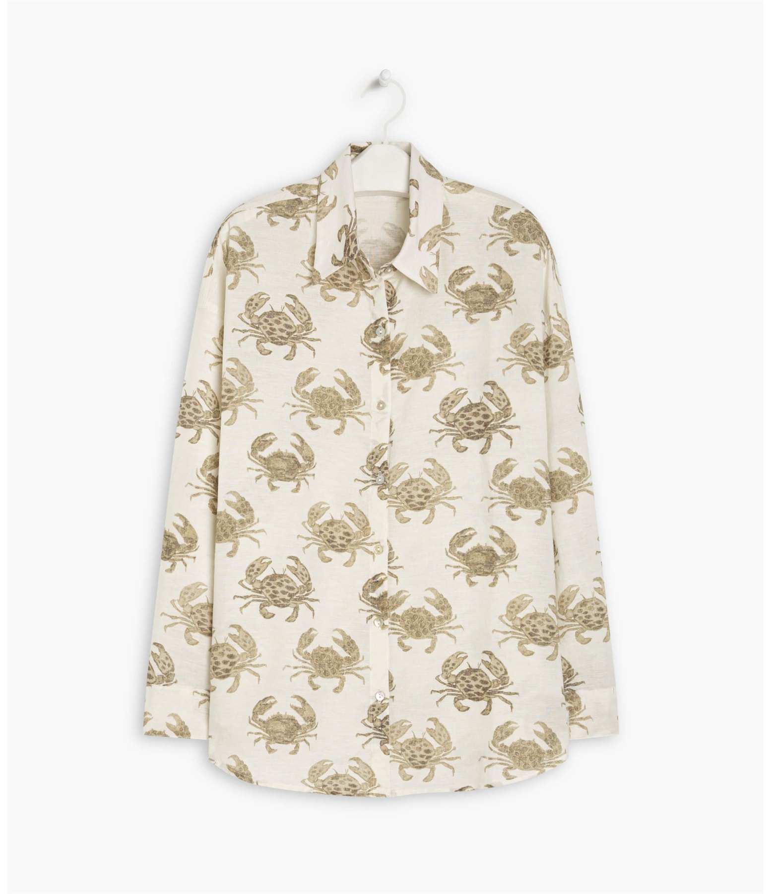 Camisa Linho  Tulipa Water Crab Branco