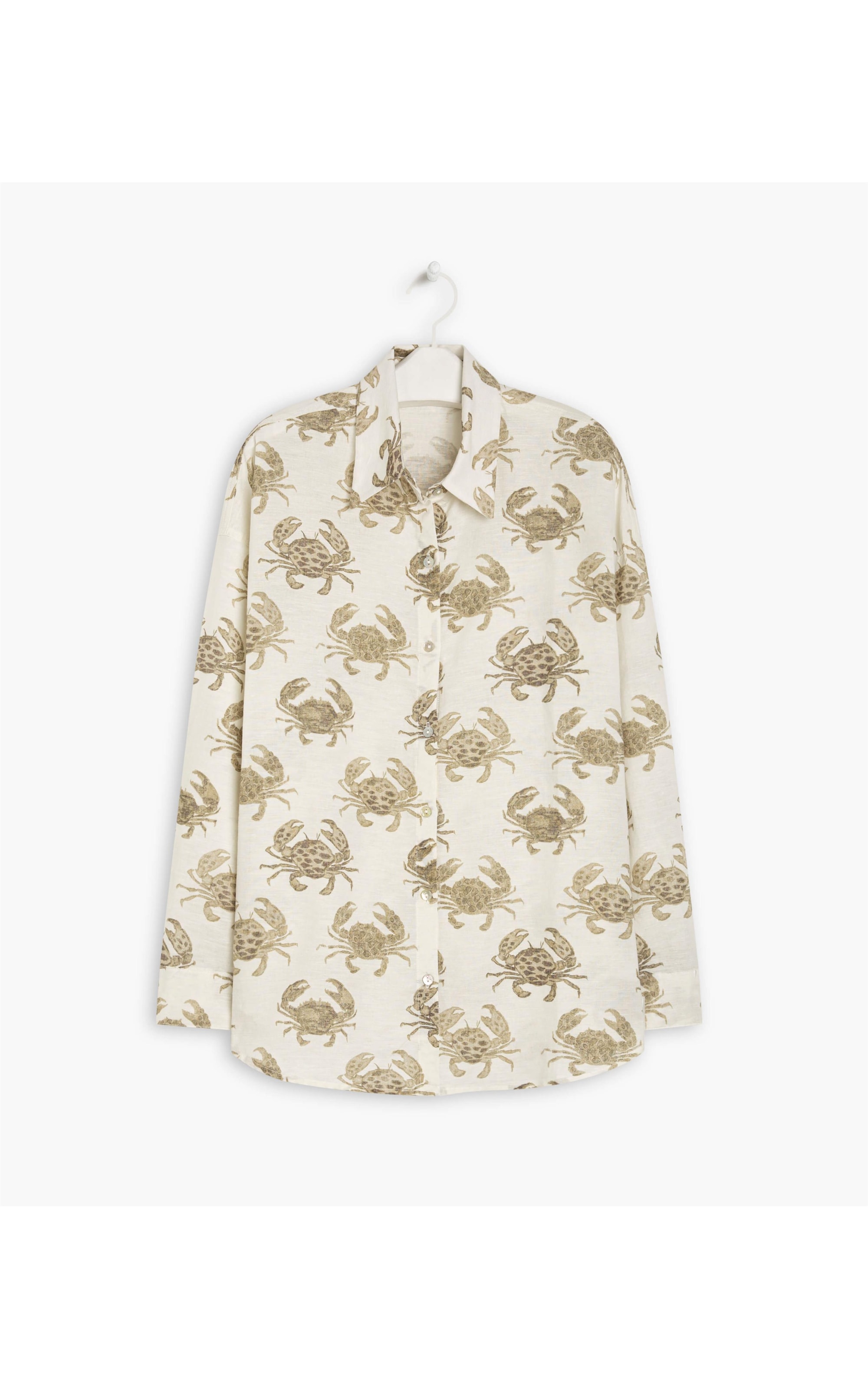 Camisa Linho  Tulipa Water Crab Branco