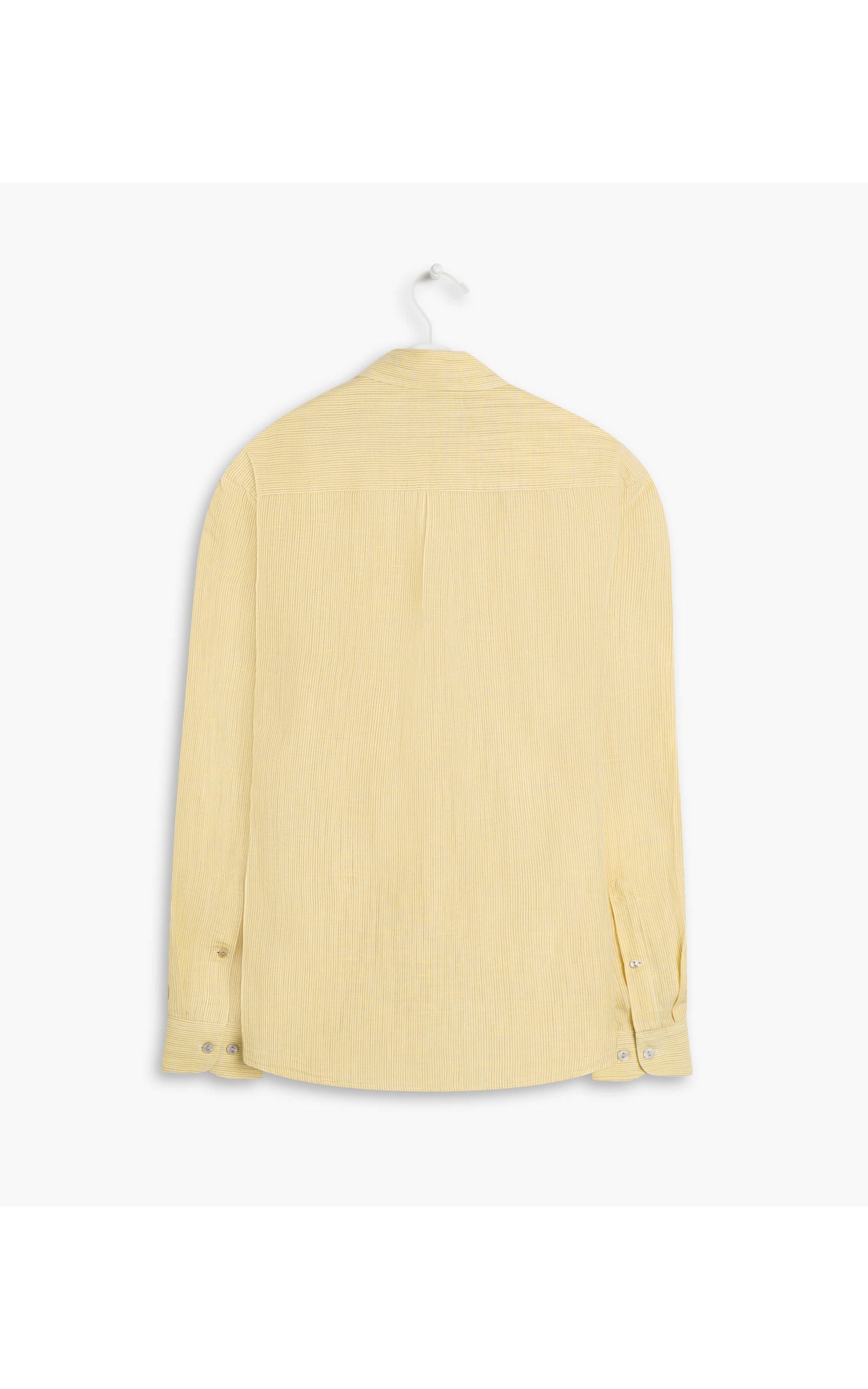 Camisa Linho  Vicente Listrada Ml Amarelo Claro