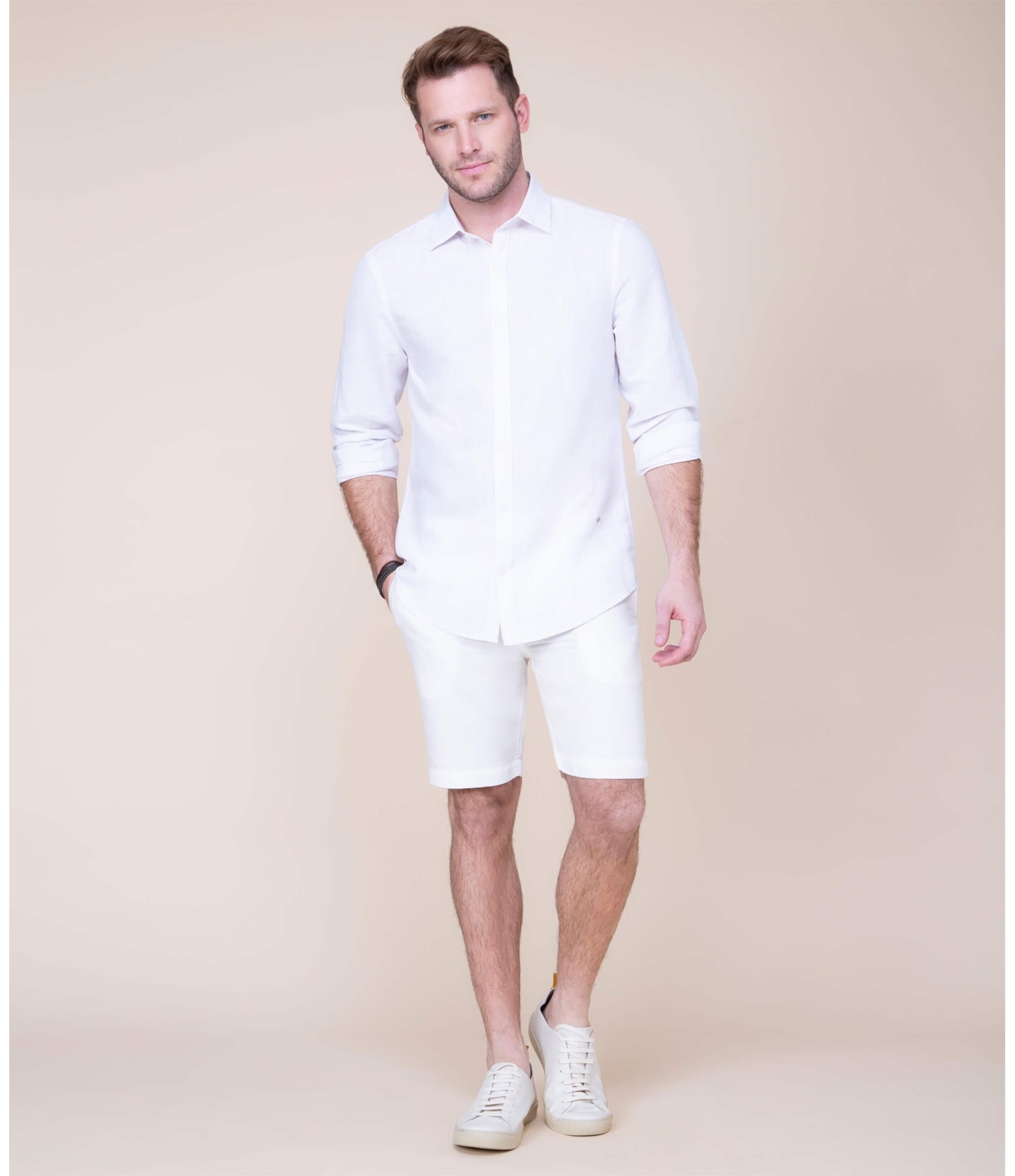 Camisa Linho  Victor Listrada Ml Caqui