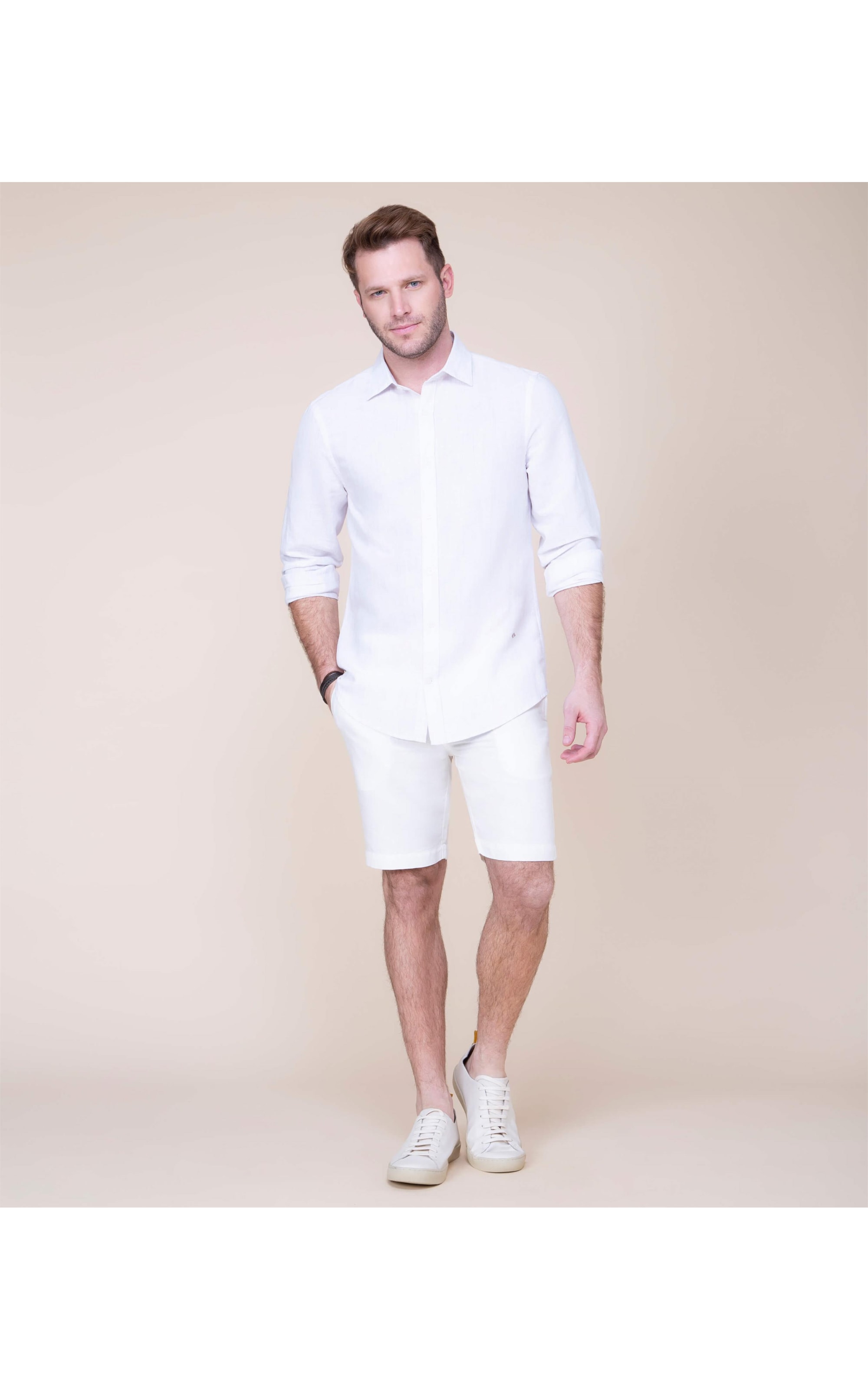 Camisa Linho  Victor Listrada Ml Caqui