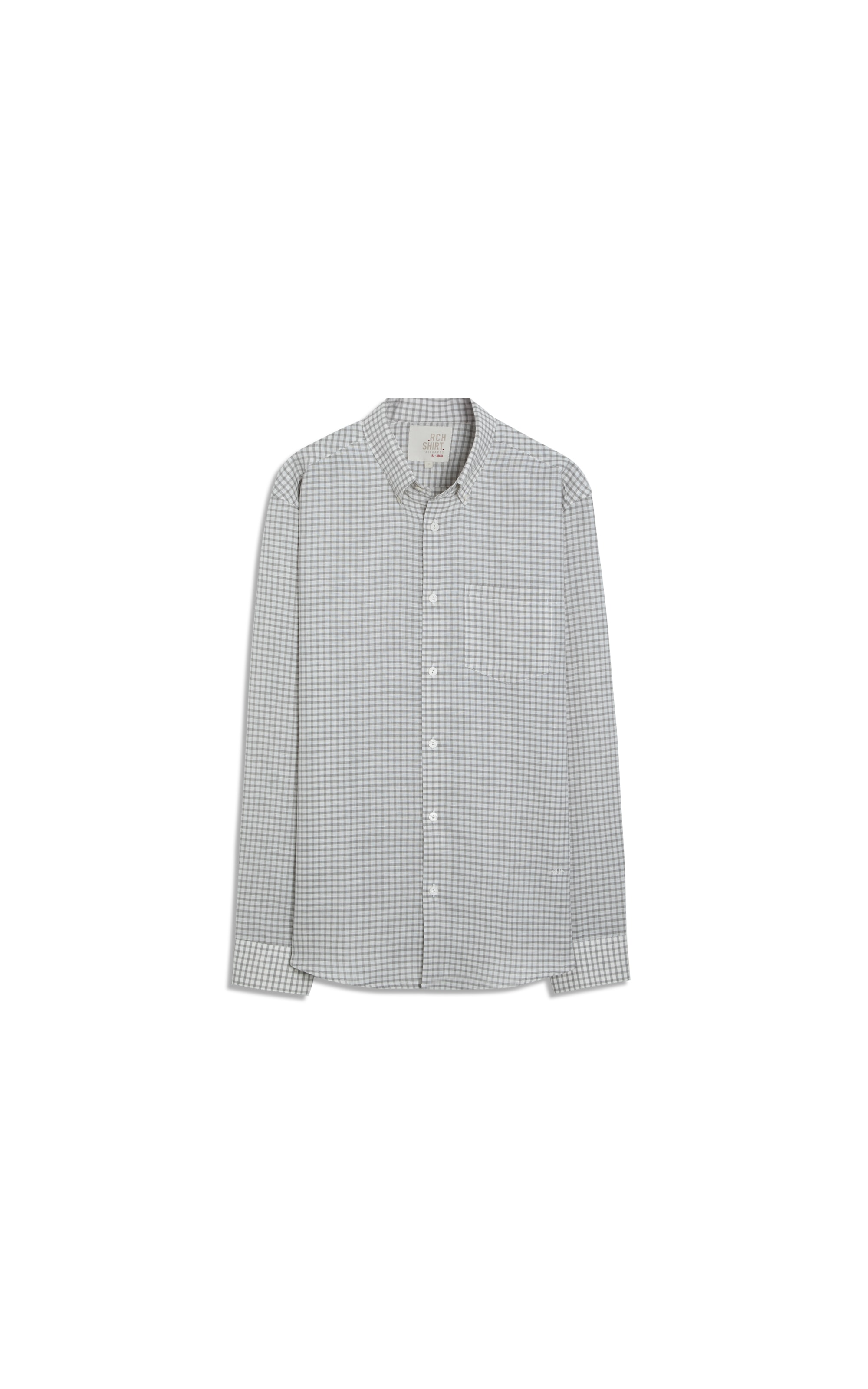 Camisa Linho  Xadrez Daniel Ml Cinza Claro