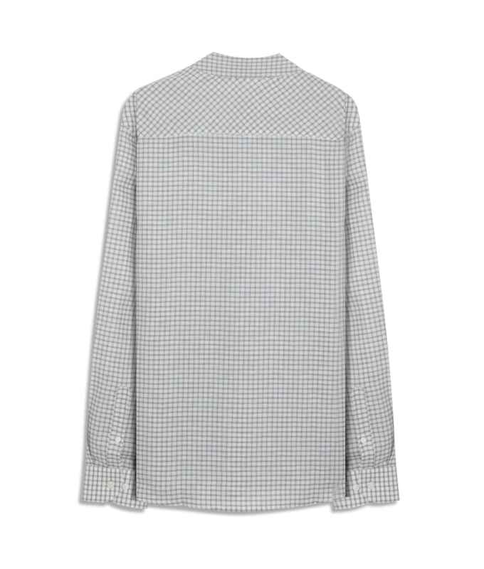 Camisa Linho  Xadrez Daniel Ml Cinza Claro