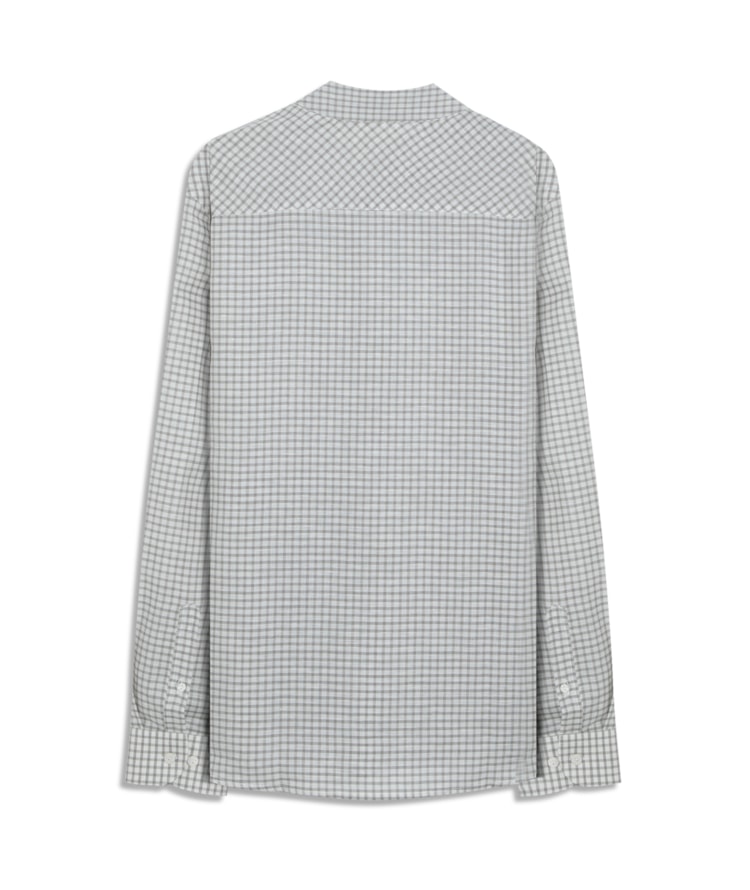Camisa Linho  Xadrez Daniel Ml Cinza Claro
