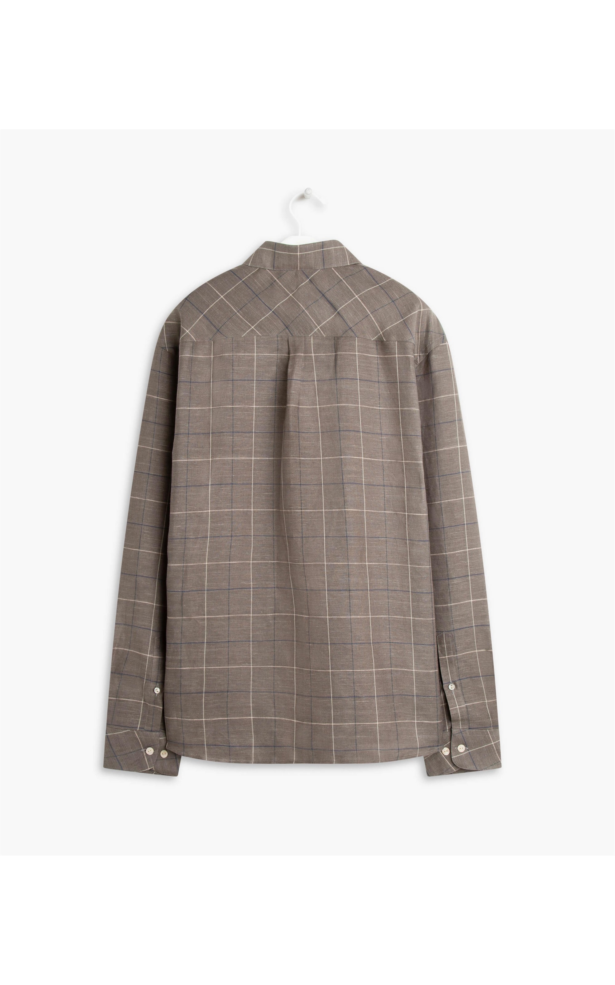 Camisa Linho  Xadrez Denis Tabaco