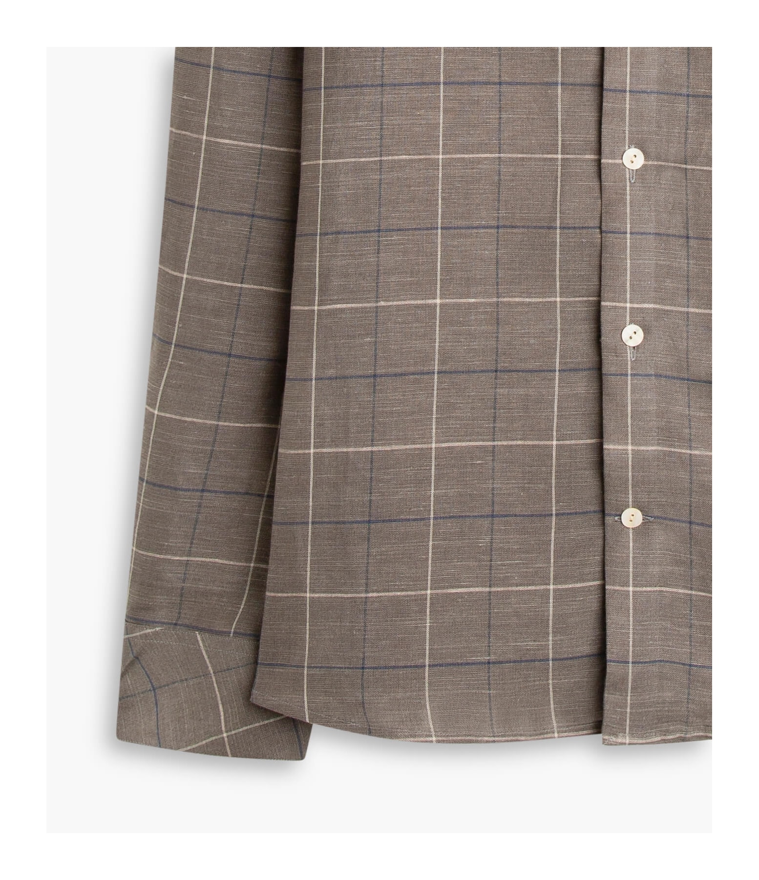 Camisa Linho  Xadrez Denis Tabaco