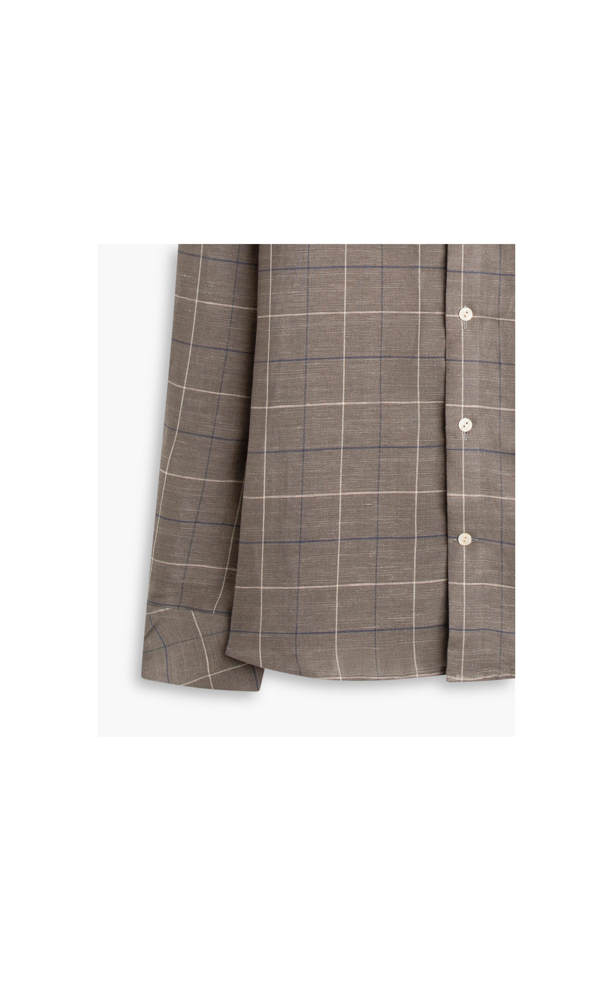 Camisa Linho  Xadrez Denis Tabaco