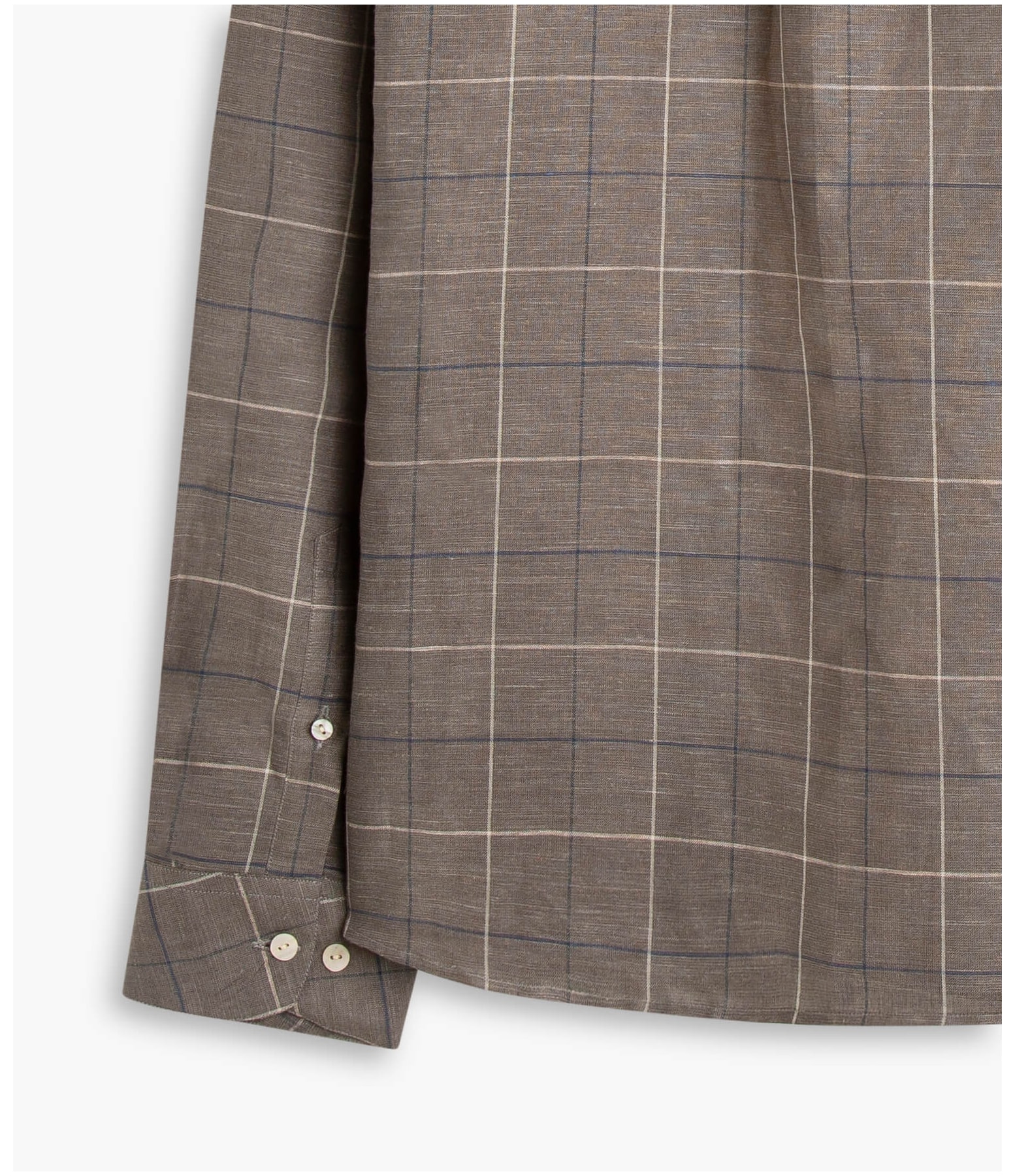 Camisa Linho  Xadrez Denis Tabaco