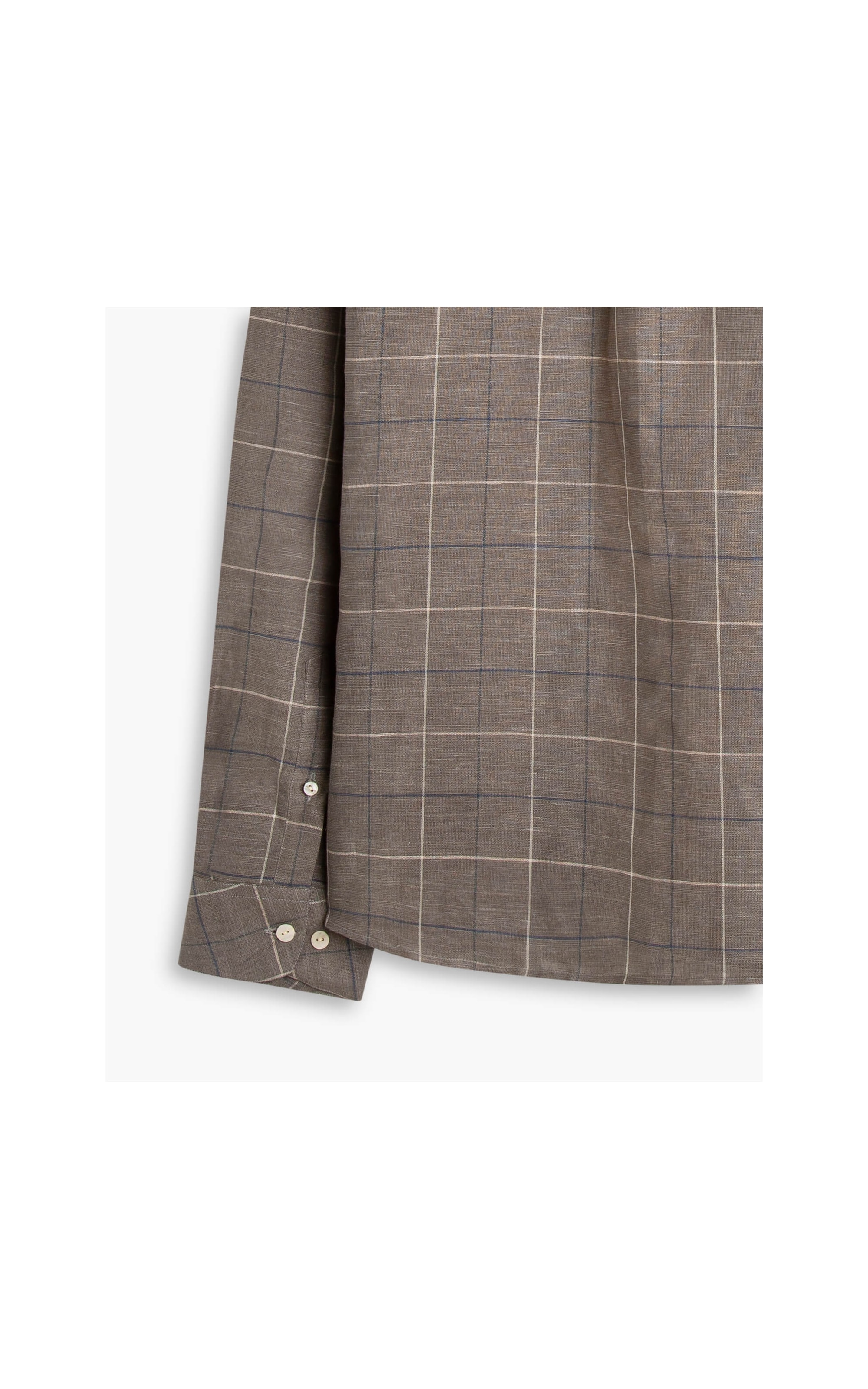 Camisa Linho  Xadrez Denis Tabaco
