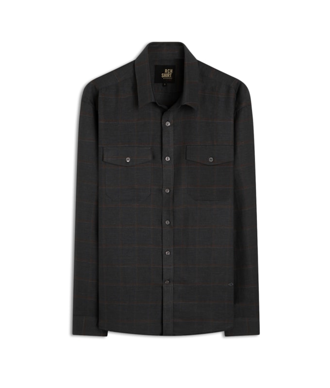Camisa Linho  Xadrez Henry Ml Dark Navy