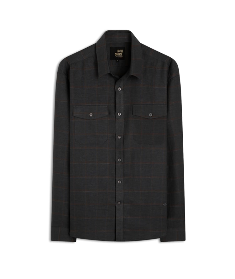 Camisa Linho  Xadrez Henry Ml Dark Navy