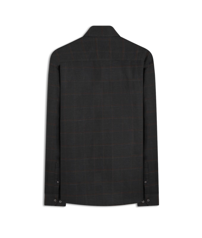 Camisa Linho  Xadrez Henry Ml Dark Navy