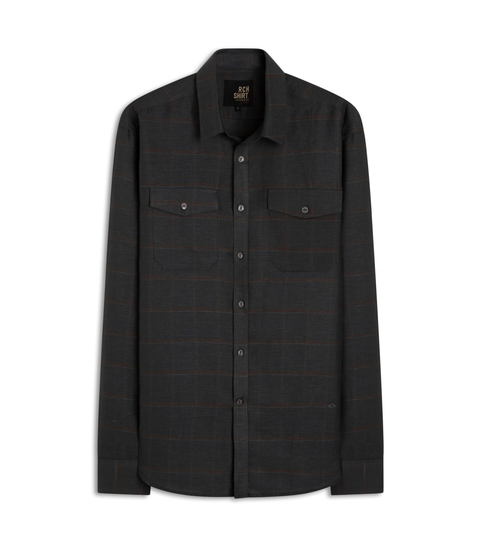 Camisa Linho  Xadrez Henry Ml Dark Navy