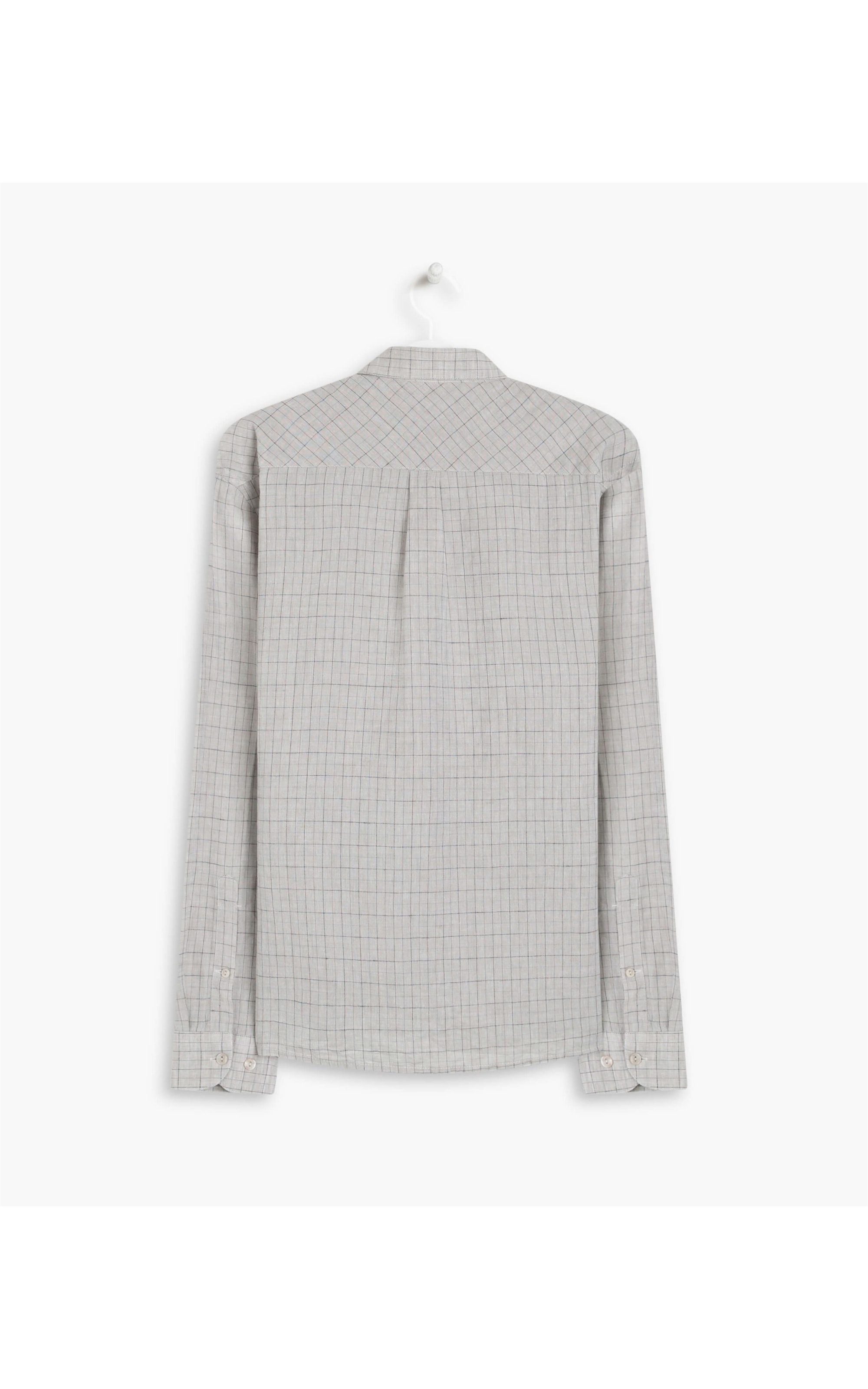 Camisa Linho  Xadrez Juarez Cinza Medio